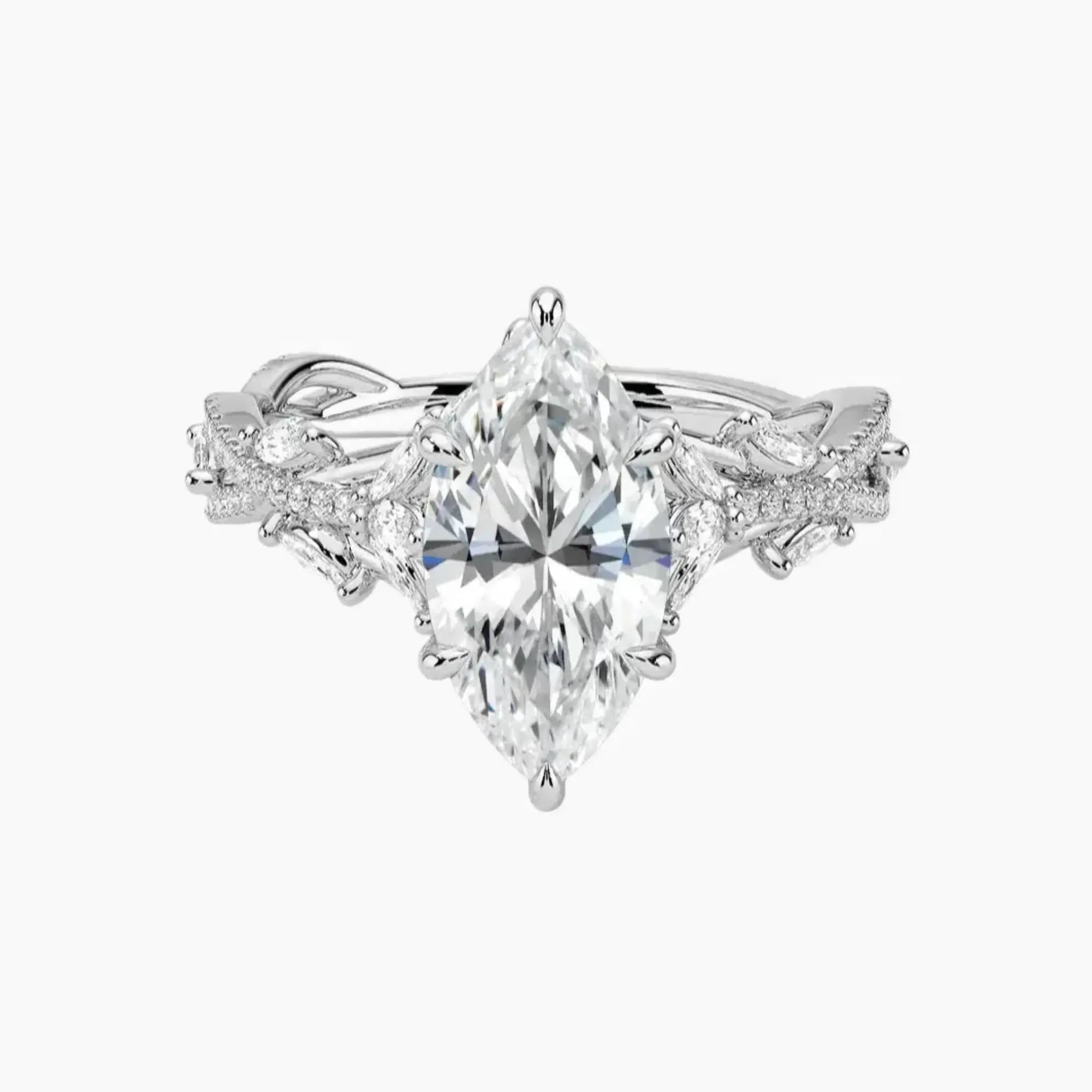 OBSER001 - Melia Adorned Marquise engagement ring setting view 1