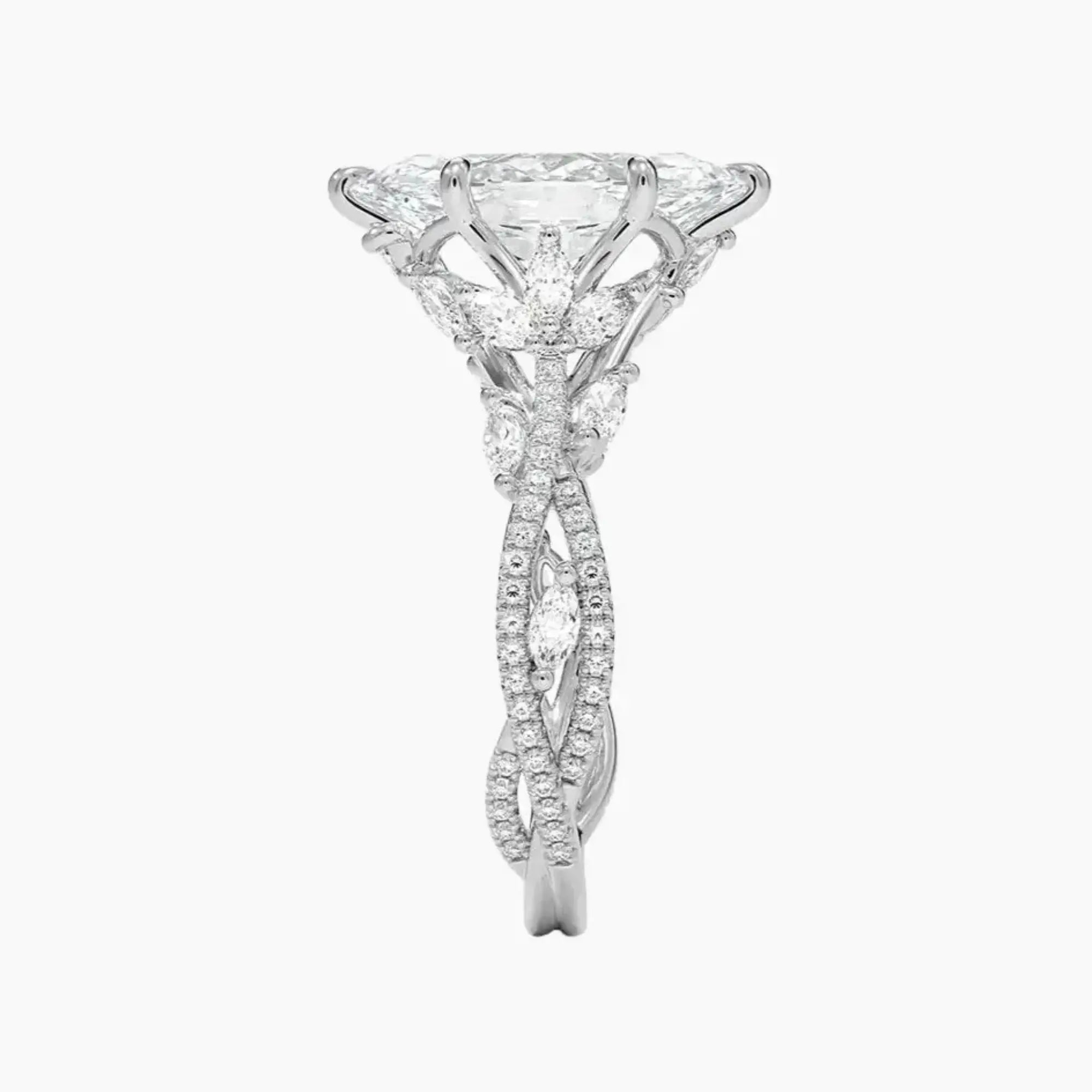 OBSER001 - Melia Adorned Marquise engagement ring setting view 3