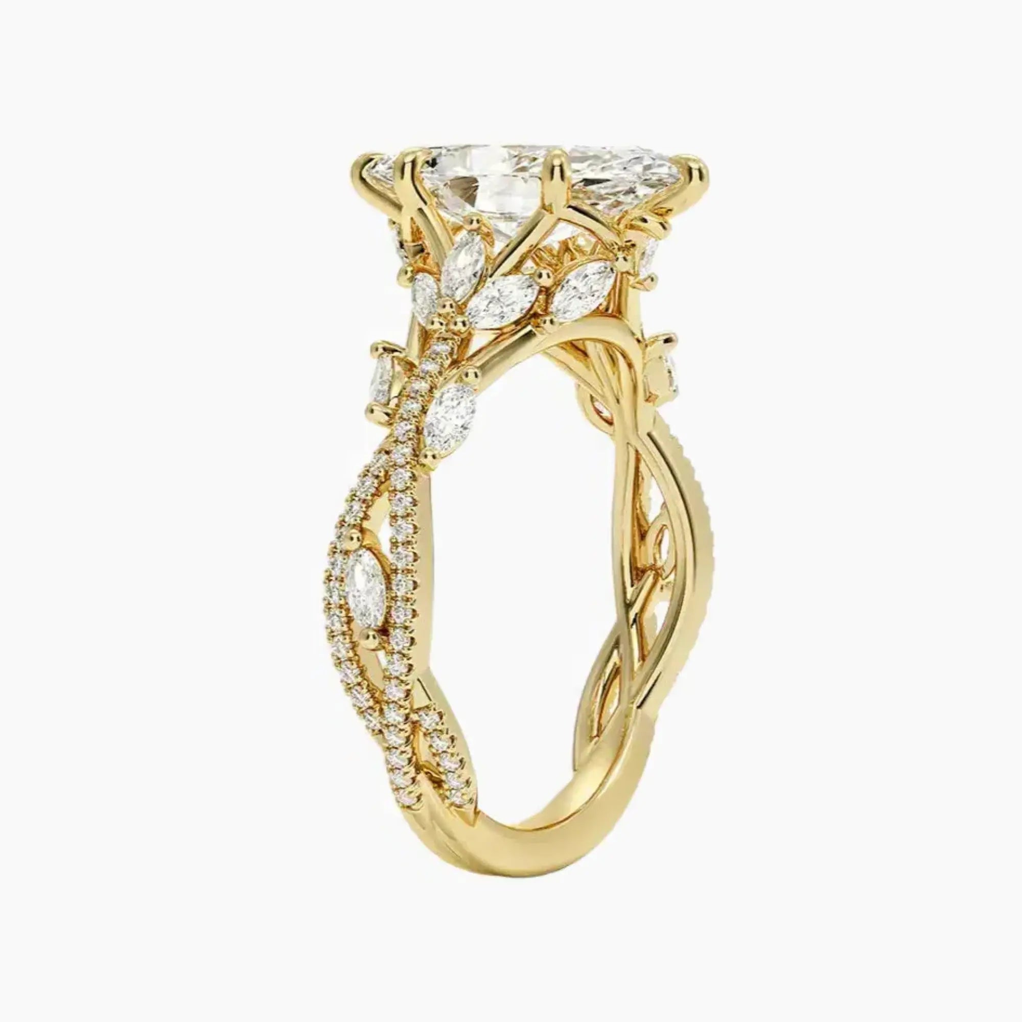 OBSER001 - Melia Adorned Marquise engagement ring setting view 8