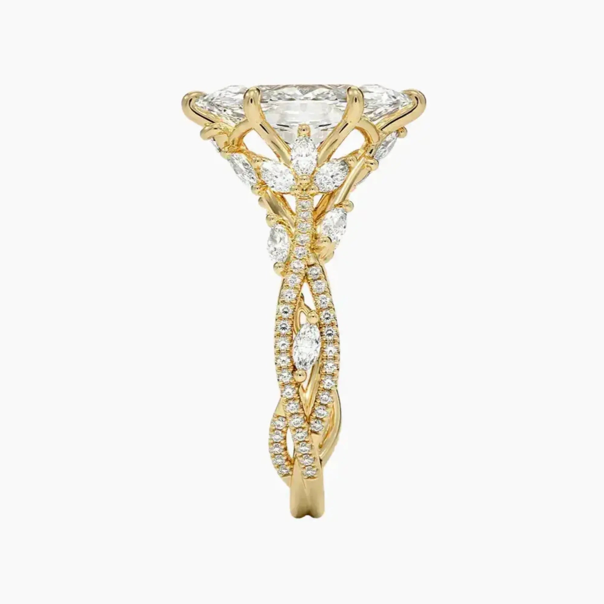 OBSER001 - Melia Adorned Marquise engagement ring setting view 9