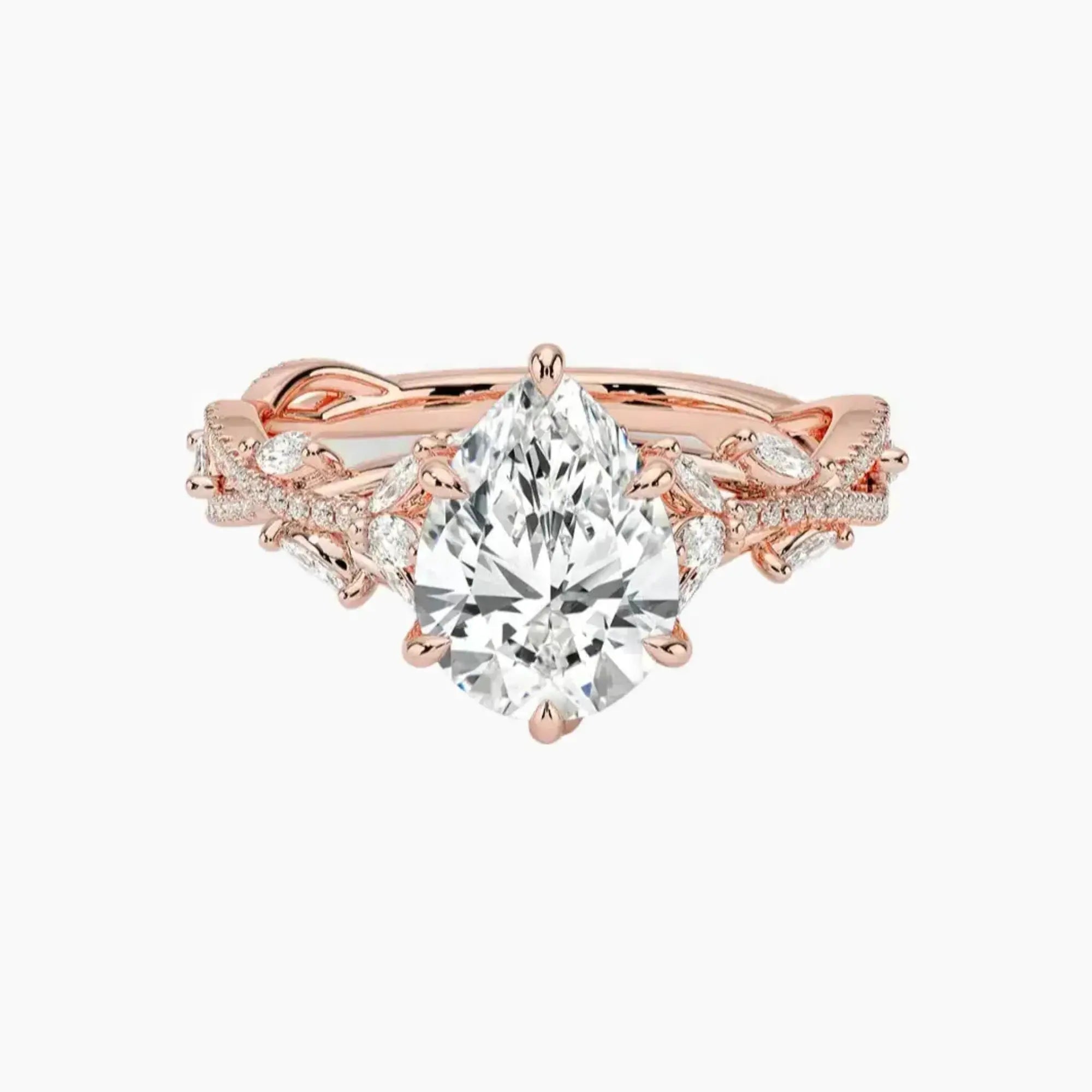 OBSER061 - Melia Adorned Pear engagement ring setting view 4