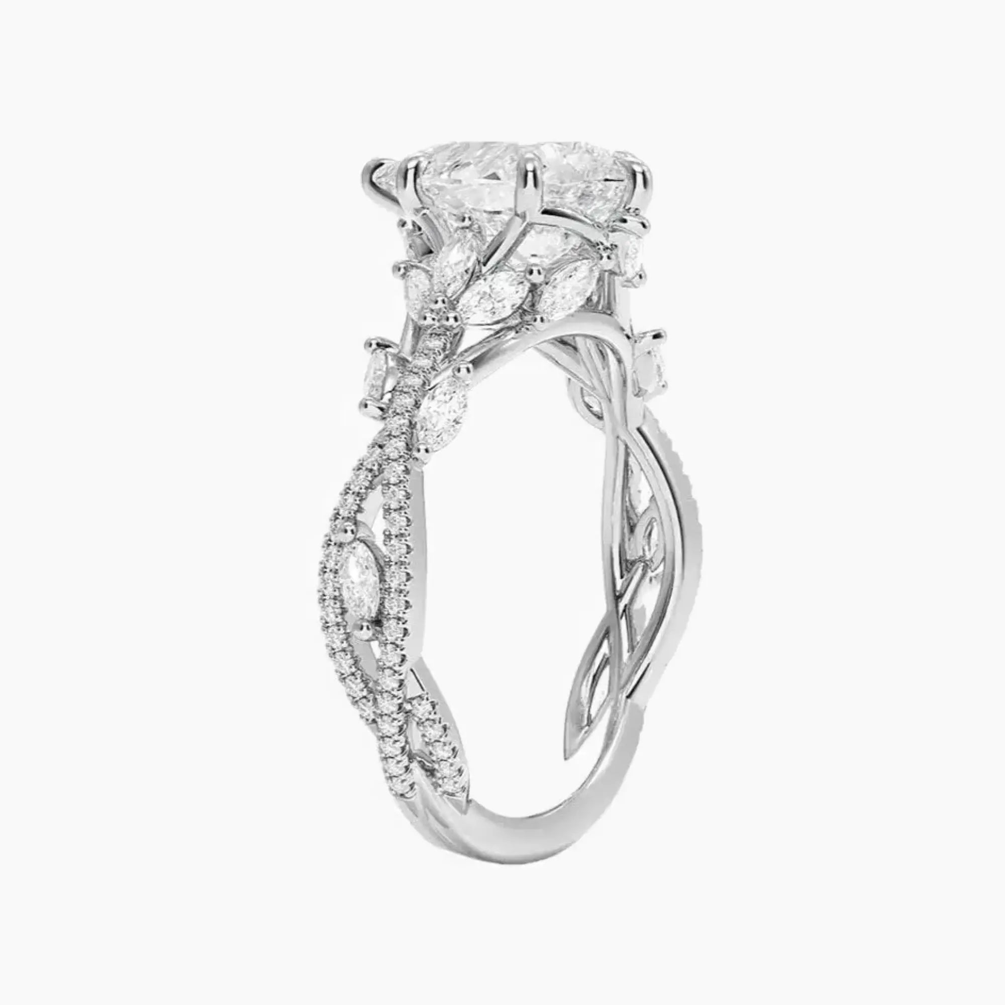 OBSER061 - Melia Adorned Pear engagement ring setting view 2