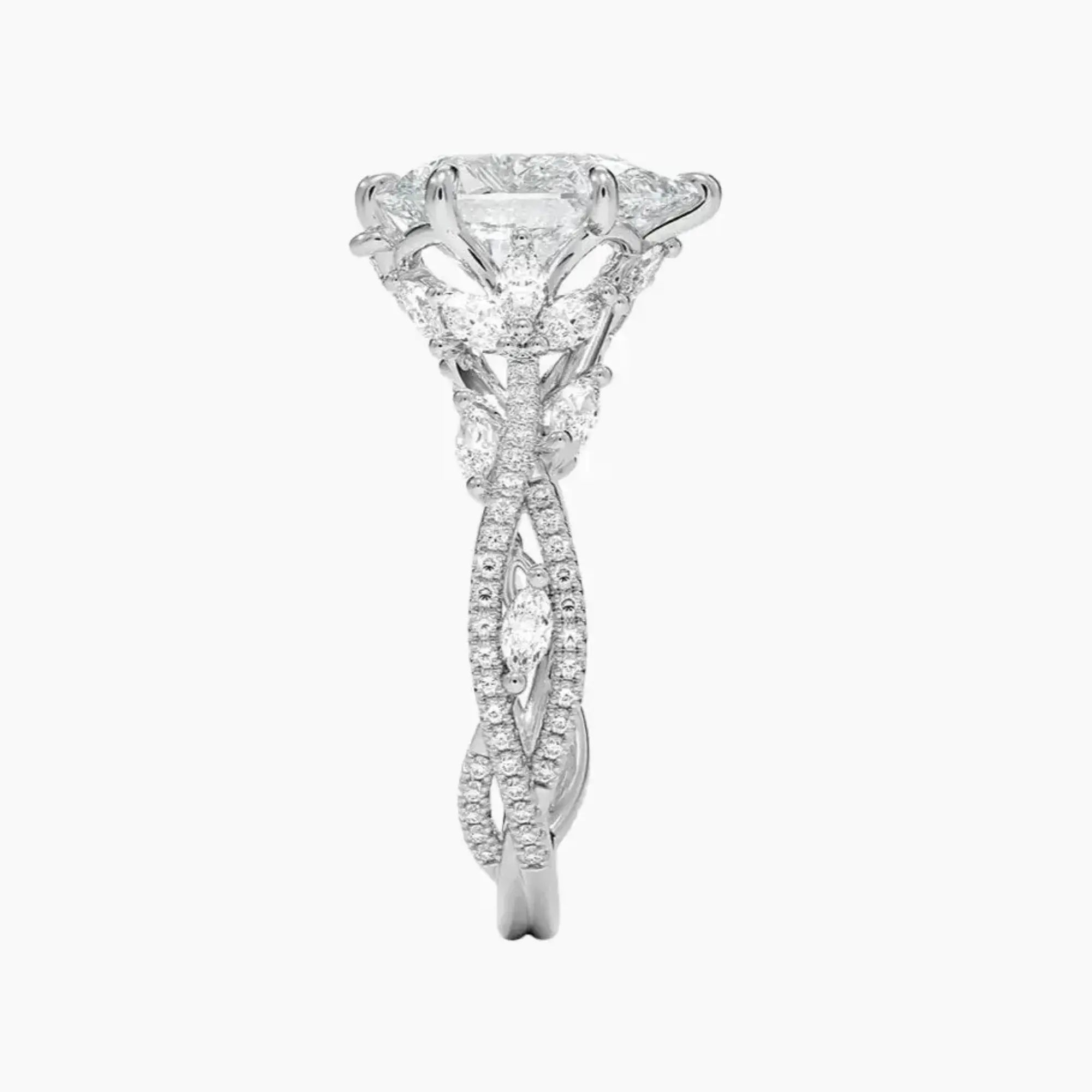 OBSER061 - Melia Adorned Pear engagement ring setting view 3