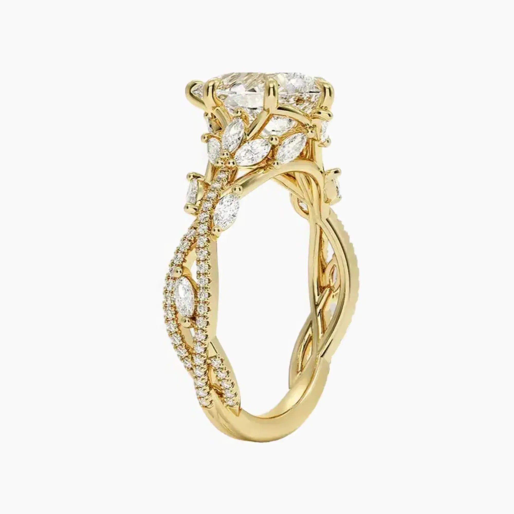 OBSER061 - Melia Adorned Pear engagement ring setting view 8