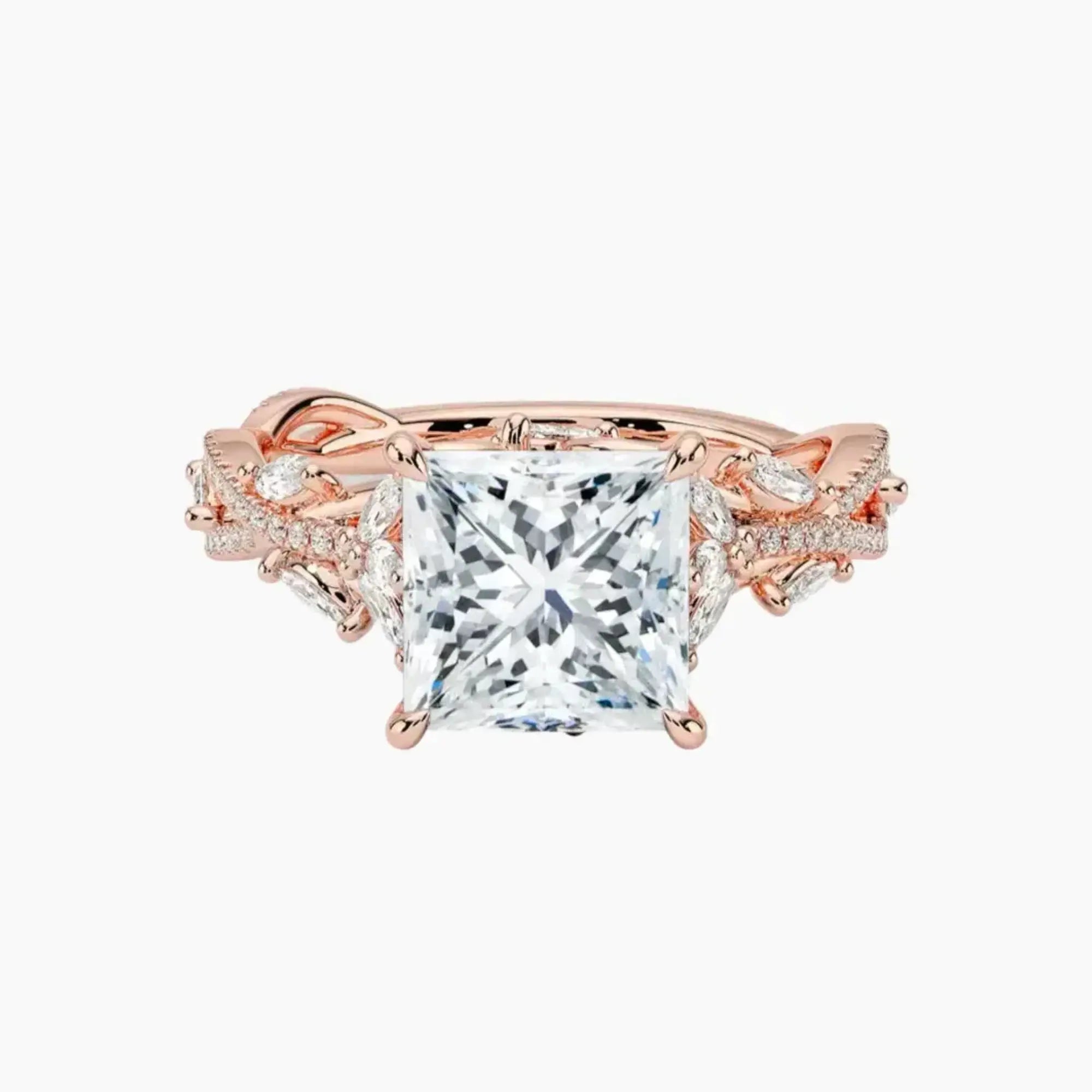 OBSER138 - Melia Adorned Princess engagement ring setting view 4