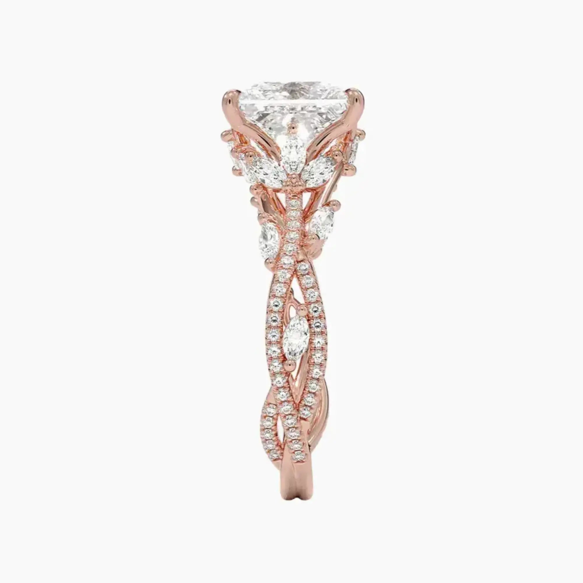 OBSER138 - Melia Adorned Princess engagement ring setting view 6
