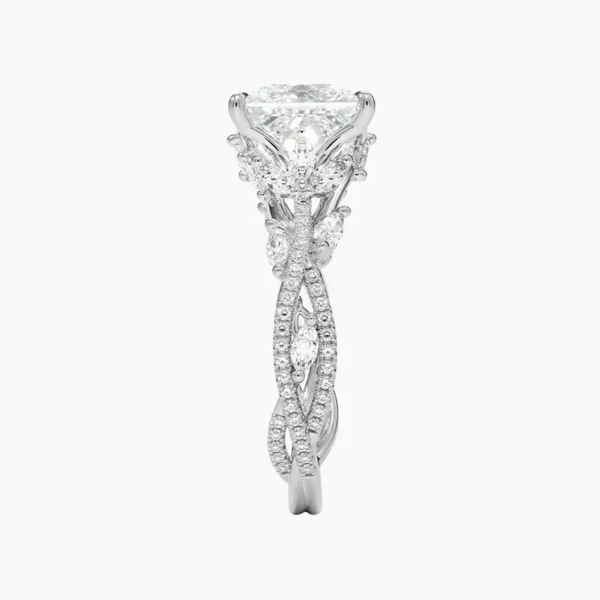 OBSER138 - Melia Adorned Princess engagement ring setting view 3