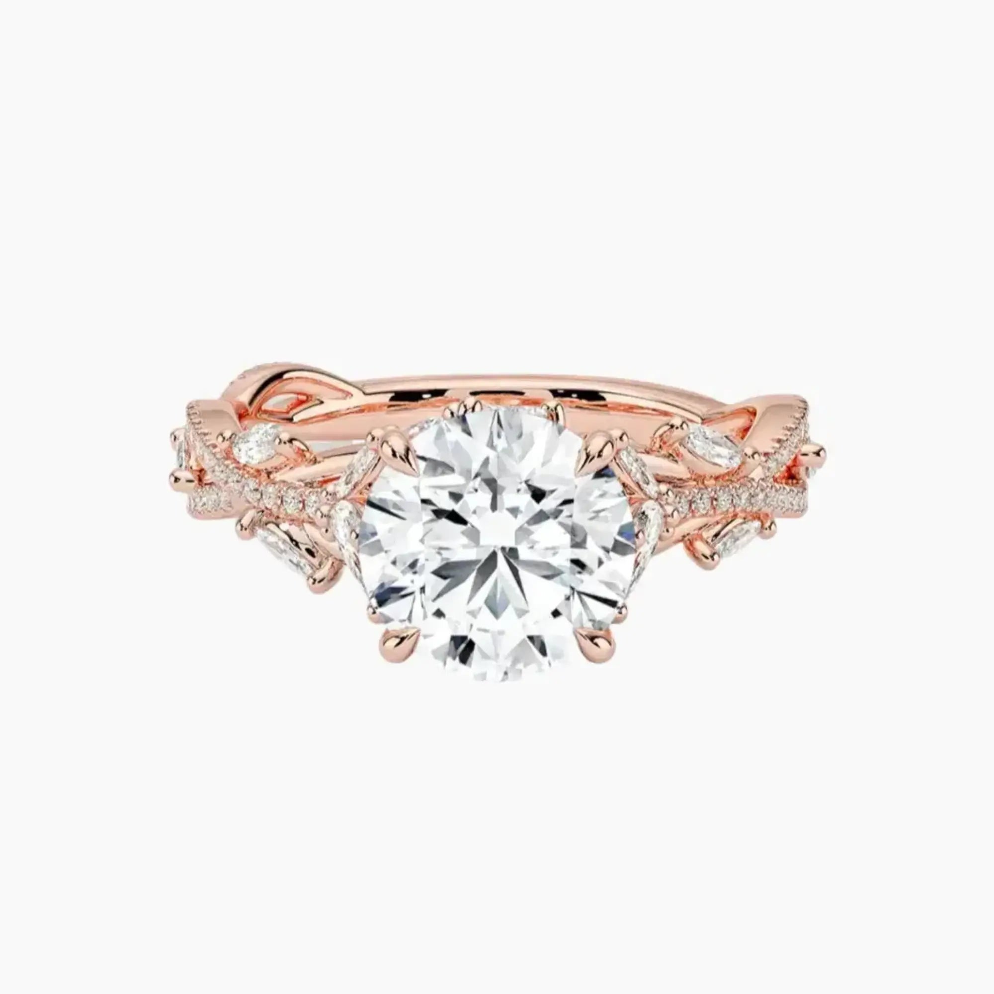 OBSER063 - Melia Adorned Round engagement ring setting view 4