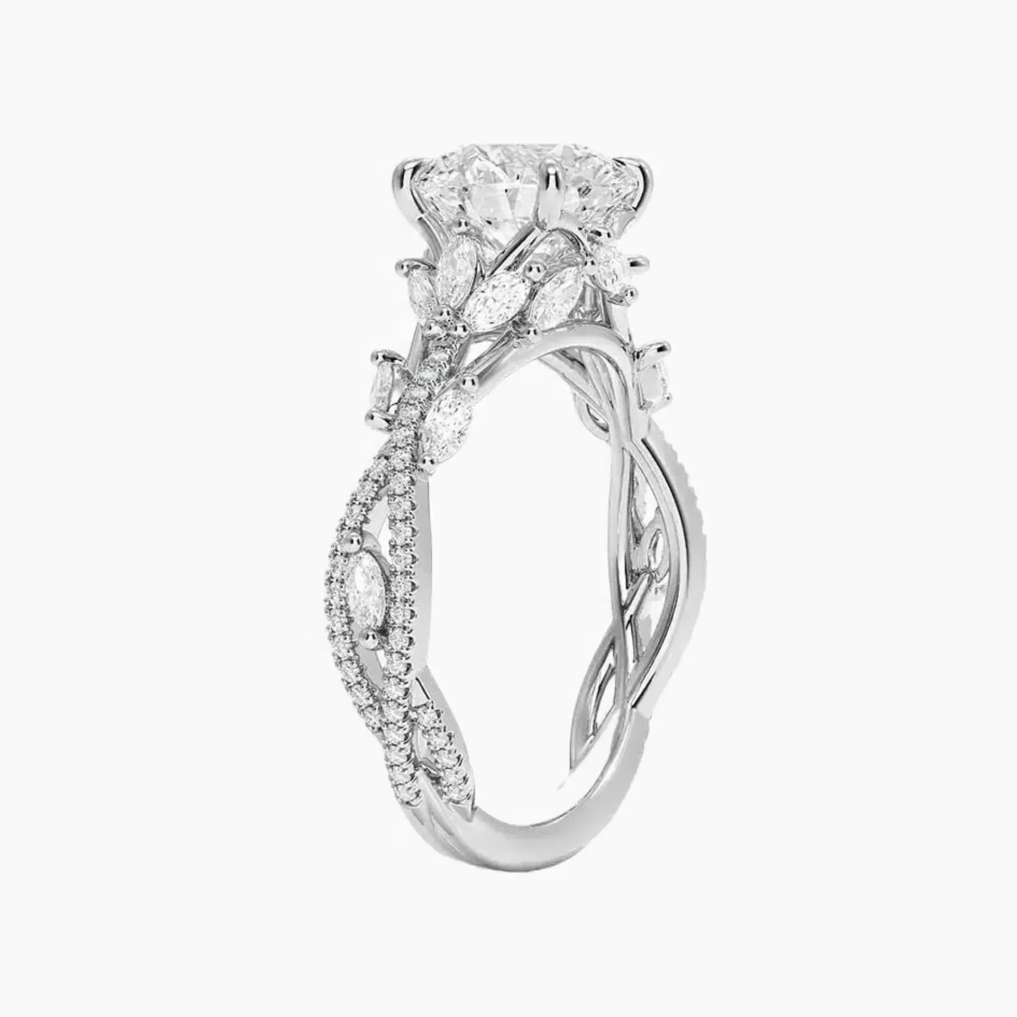 OBSER063 - Melia Adorned Round engagement ring setting view 2