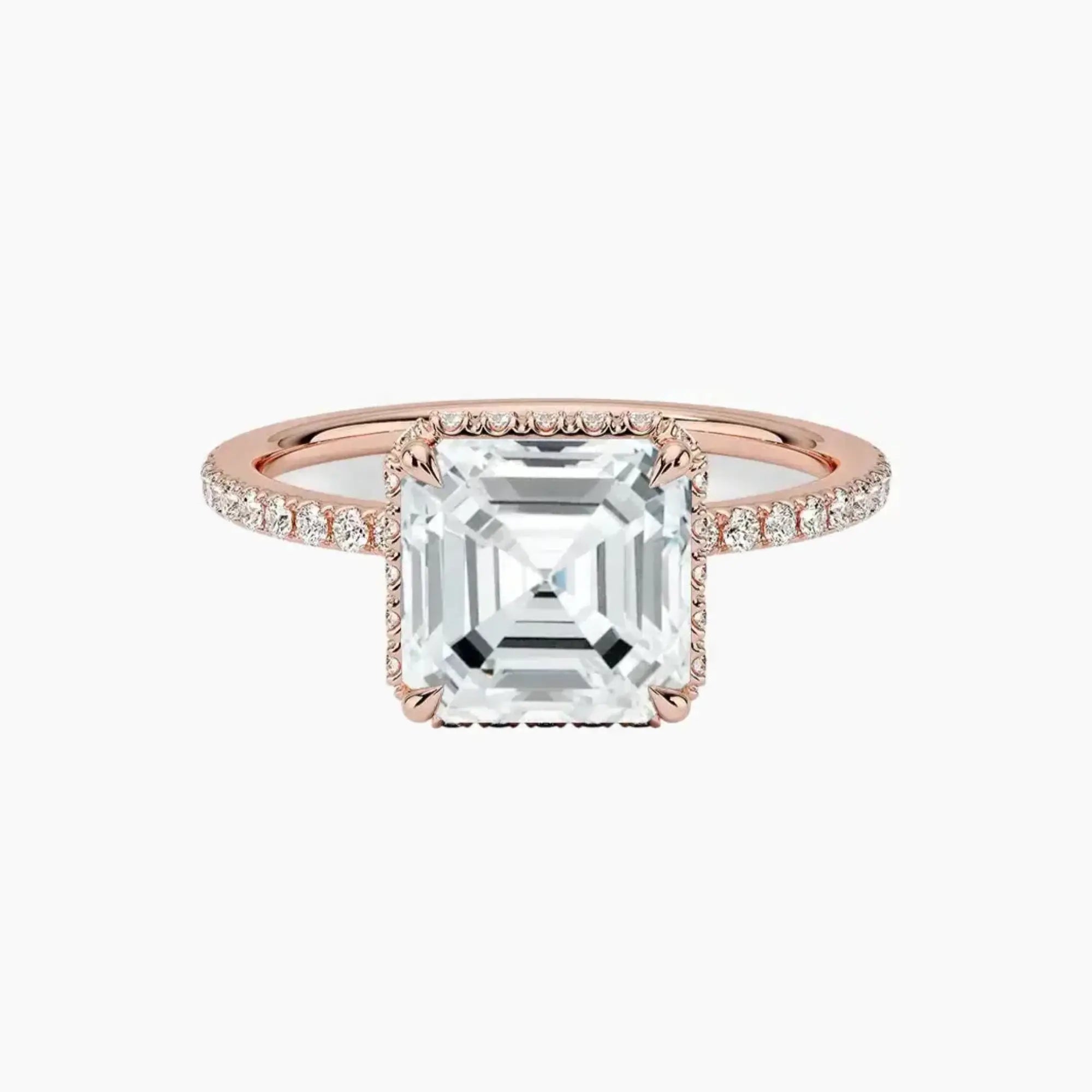 OBSER501 - Mirabel Pave Halo Asscher engagement ring setting view 4
