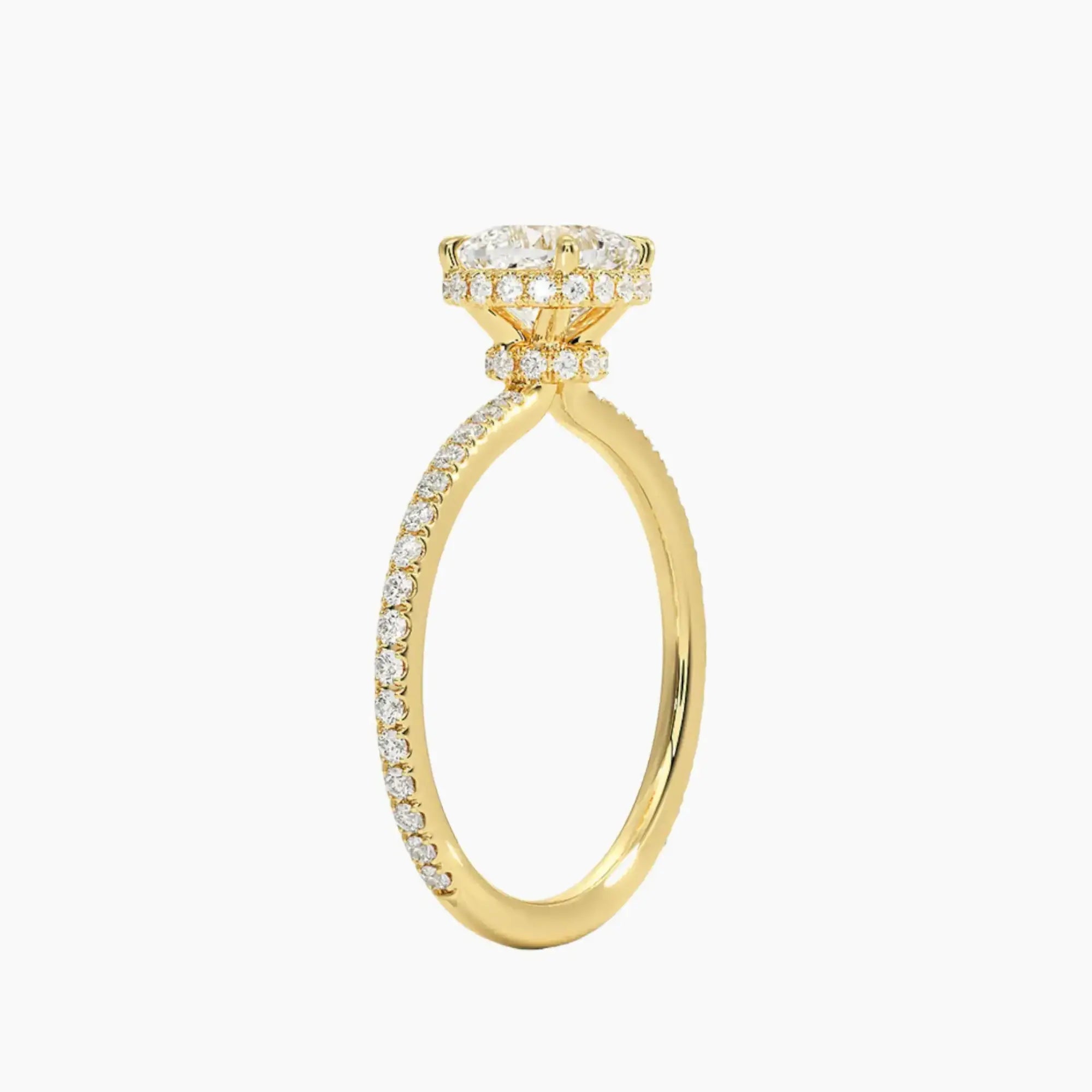 OBSER505 - Mirabel Pave Halo Cushion engagement ring setting view 8