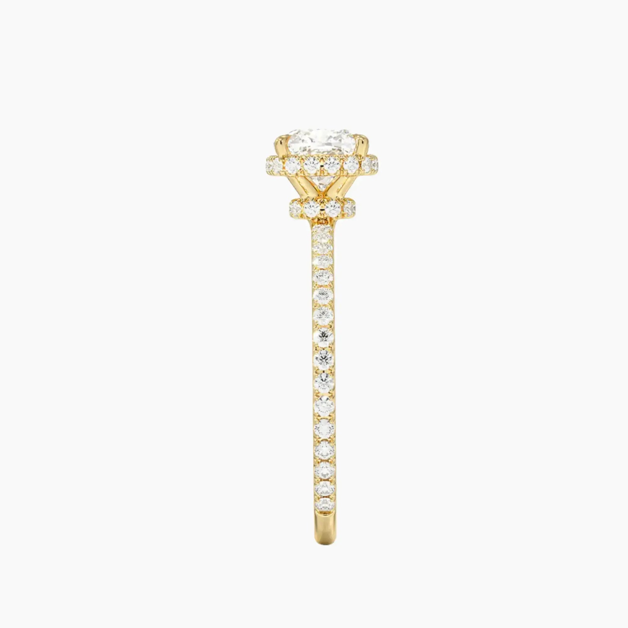 OBSER505 - Mirabel Pave Halo Cushion engagement ring setting view 9