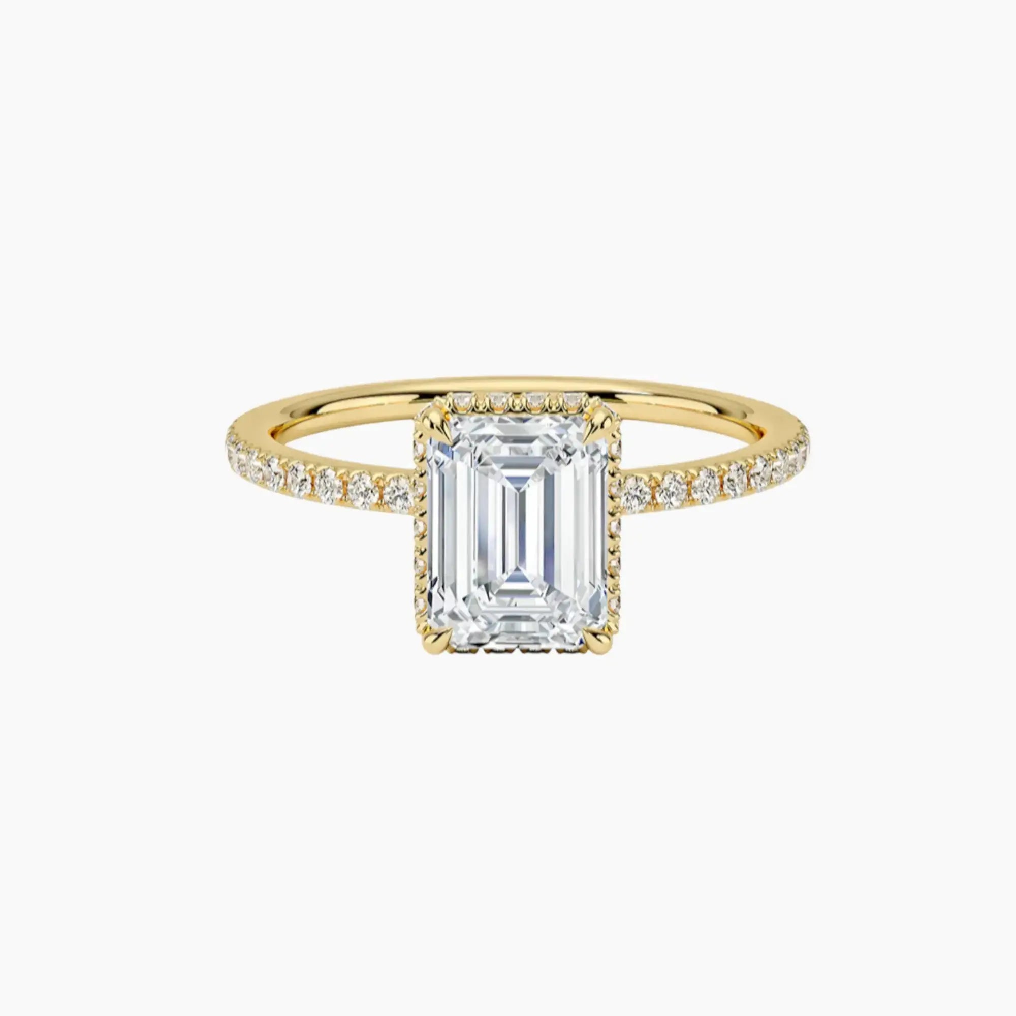 OBSER503 - Mirabel Pave Halo Emerald engagement ring setting view 7
