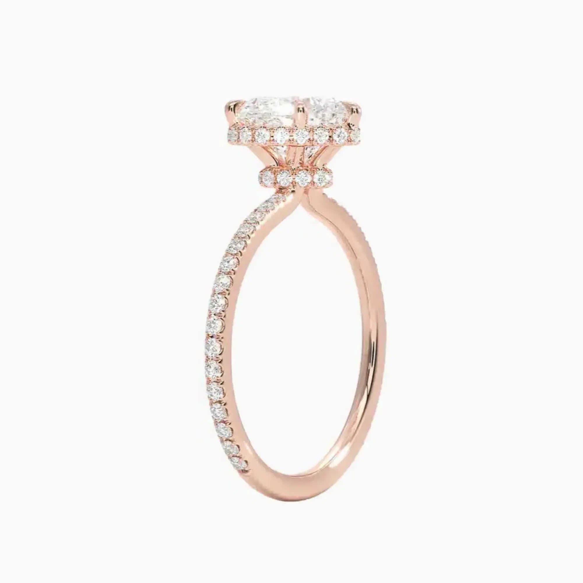 OBSER169 - Mirabel Pave Halo Heart engagement ring setting view 5