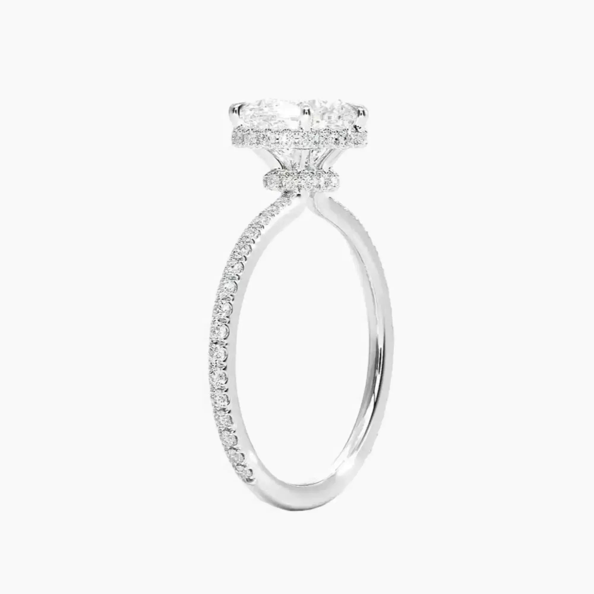 OBSER169 - Mirabel Pave Halo Heart engagement ring setting view 2
