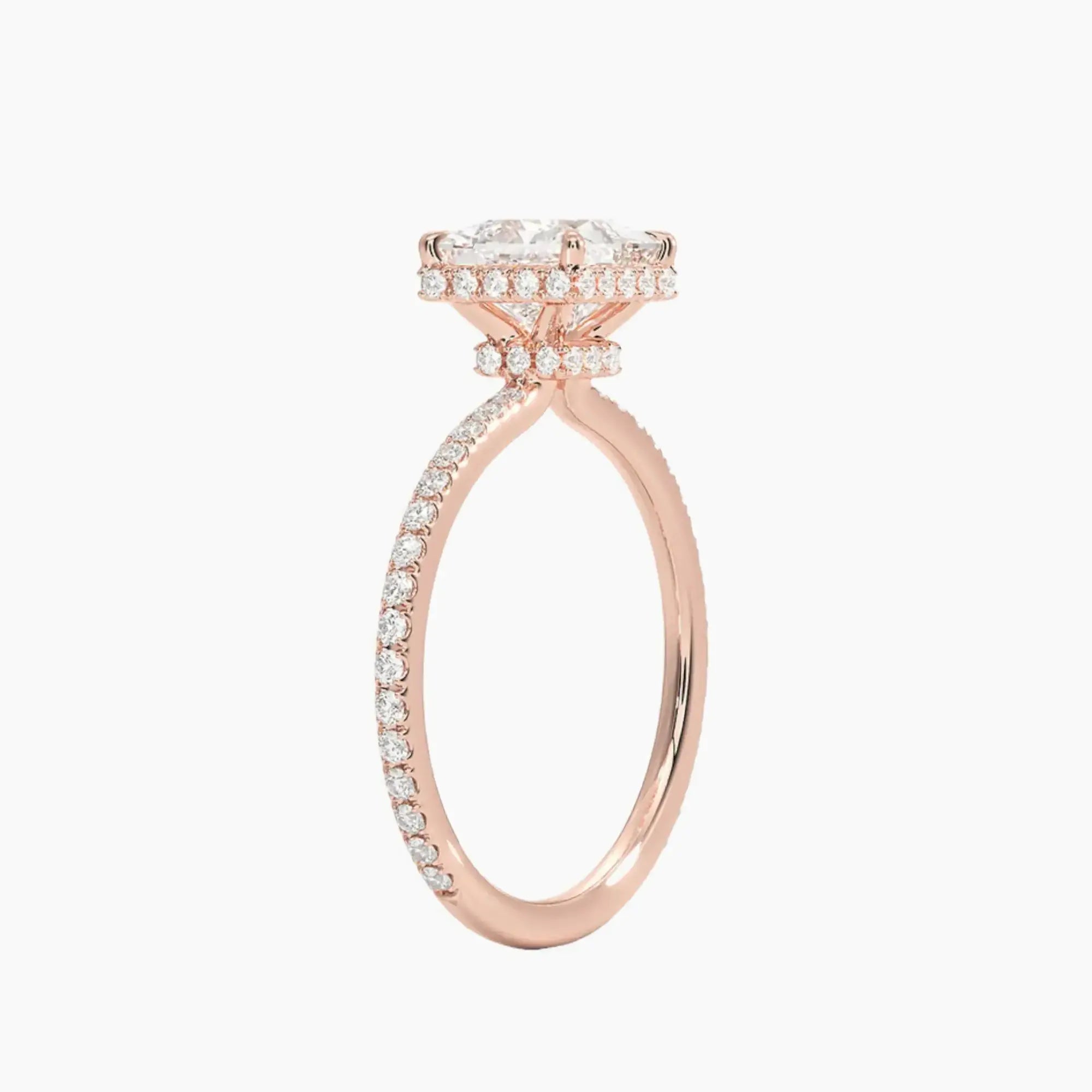 OBSER504 - Mirabel Pave Halo Princess engagement ring setting view 5