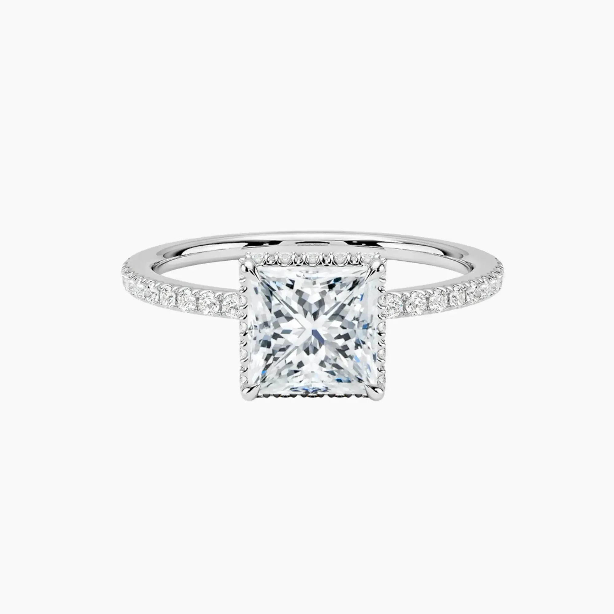 OBSER504 - Mirabel Pave Halo Princess engagement ring setting view 1