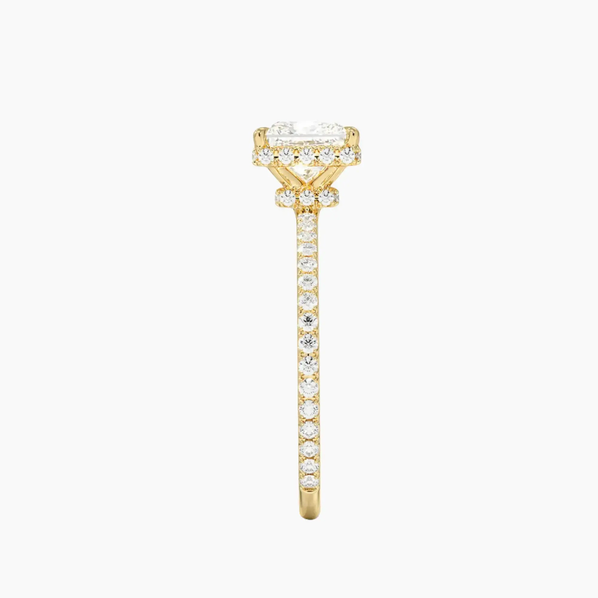 OBSER504 - Mirabel Pave Halo Princess engagement ring setting view 9
