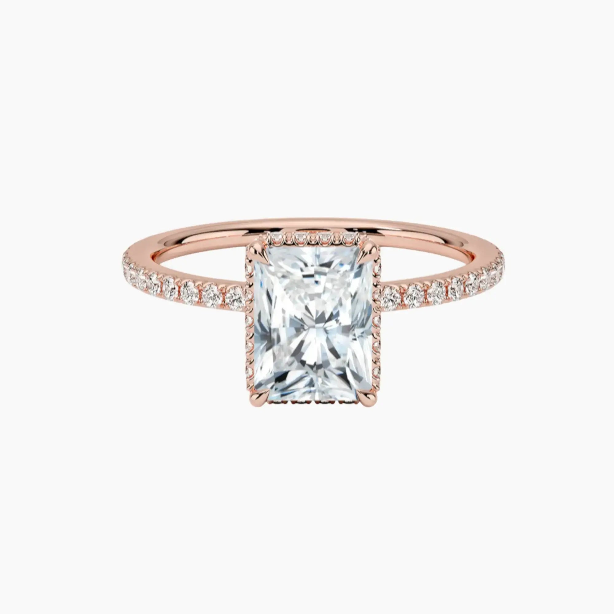 OBSER103 - Mirabel Pave Halo Radiant engagement ring setting view 4