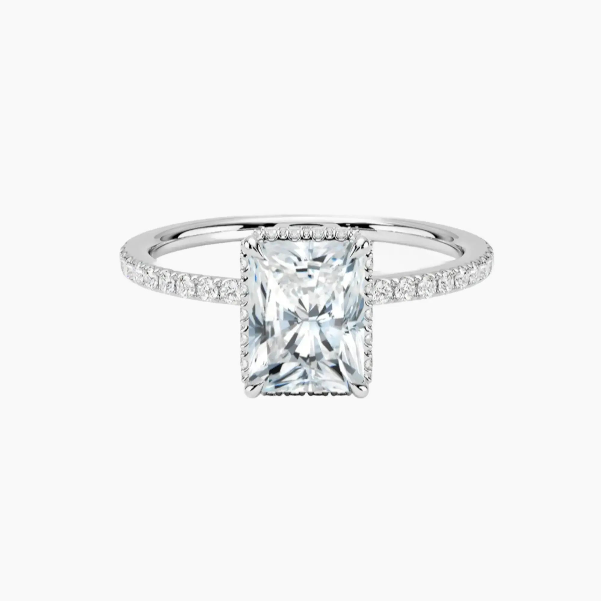 OBSER103 - Mirabel Pave Halo Radiant engagement ring setting view 1