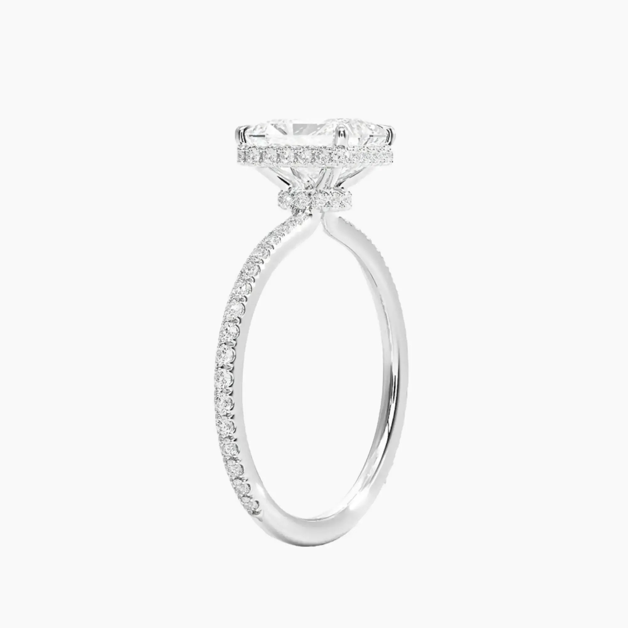 OBSER103 - Mirabel Pave Halo Radiant engagement ring setting view 2