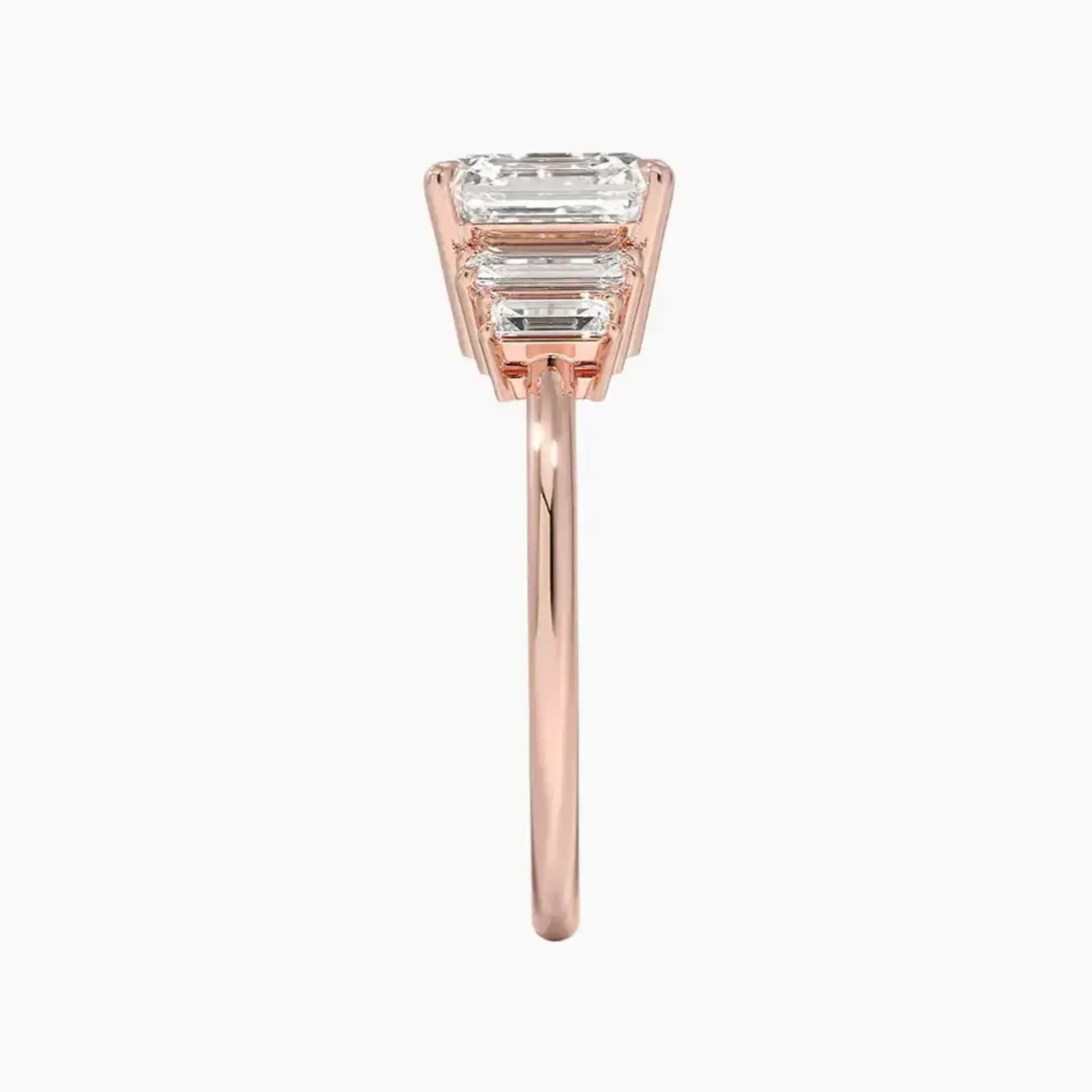 OBSER319 - Nerine Five Stone Asscher engagement ring setting view 6