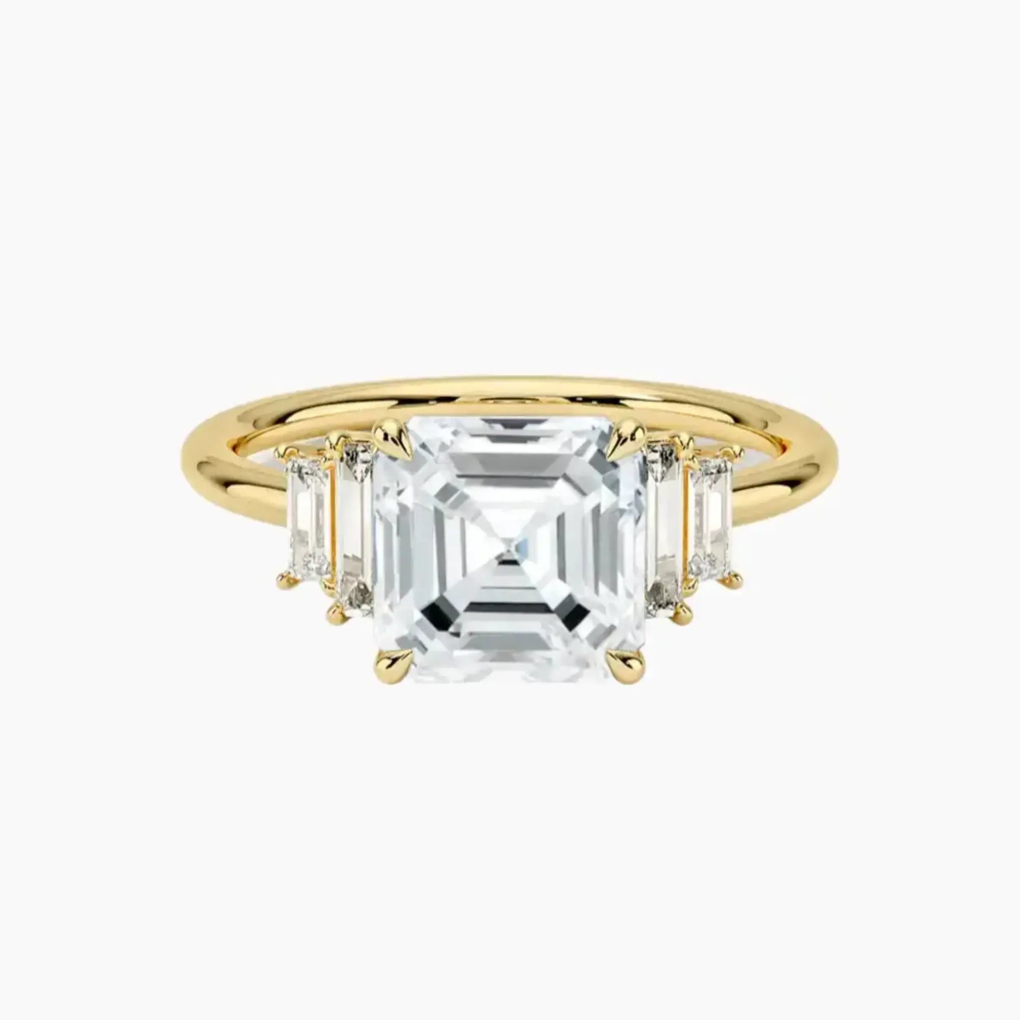 OBSER319 - Nerine Five Stone Asscher engagement ring setting view 7