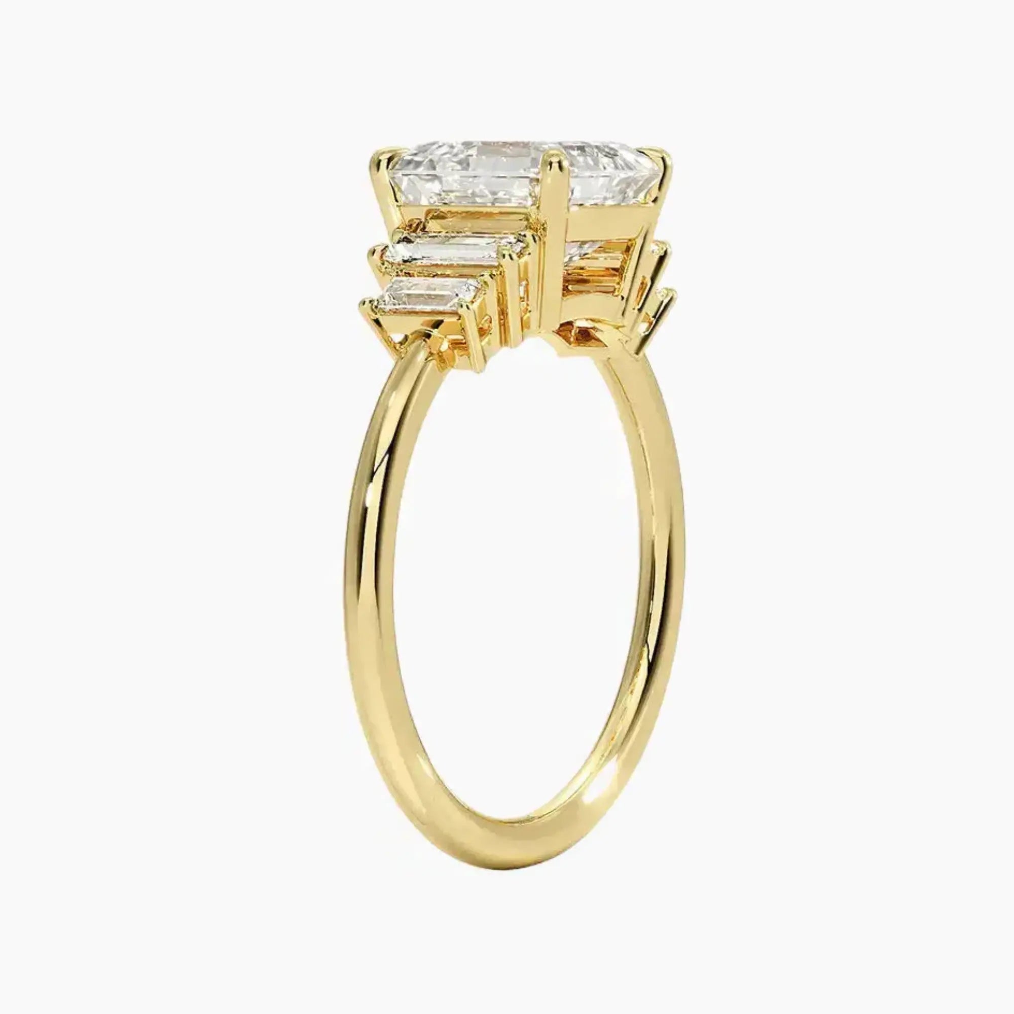 OBSER319 - Nerine Five Stone Asscher engagement ring setting view 8