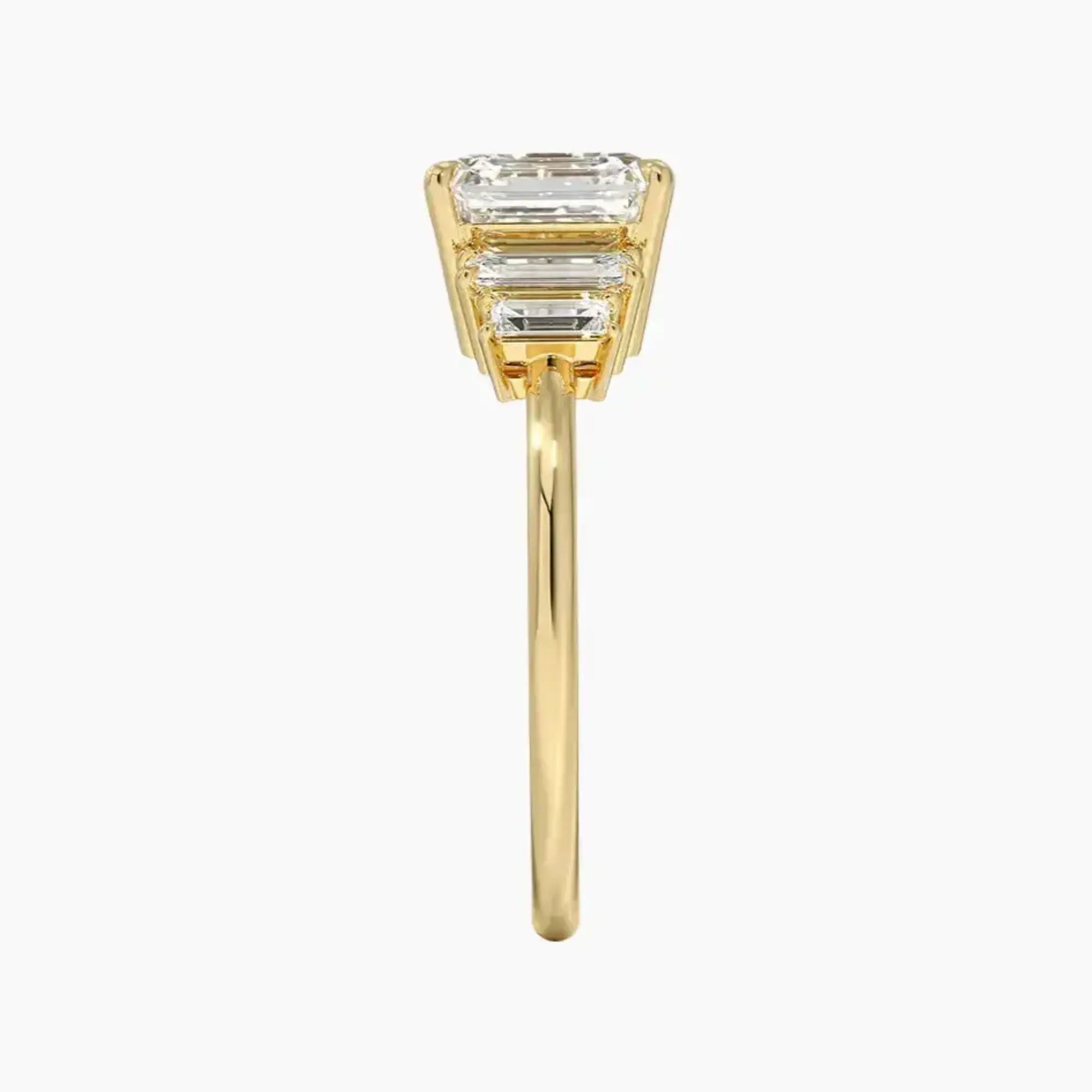 OBSER319 - Nerine Five Stone Asscher engagement ring setting view 9