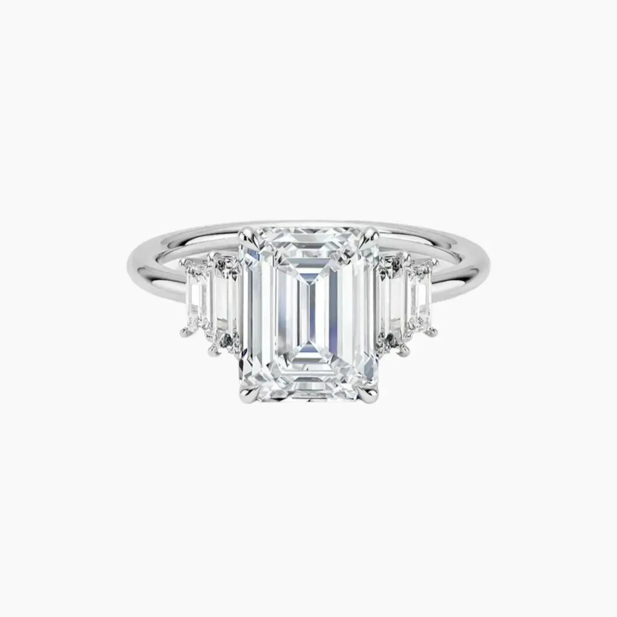 OBSER049 - Nerine Five Stone Emerald engagement ring setting view 1
