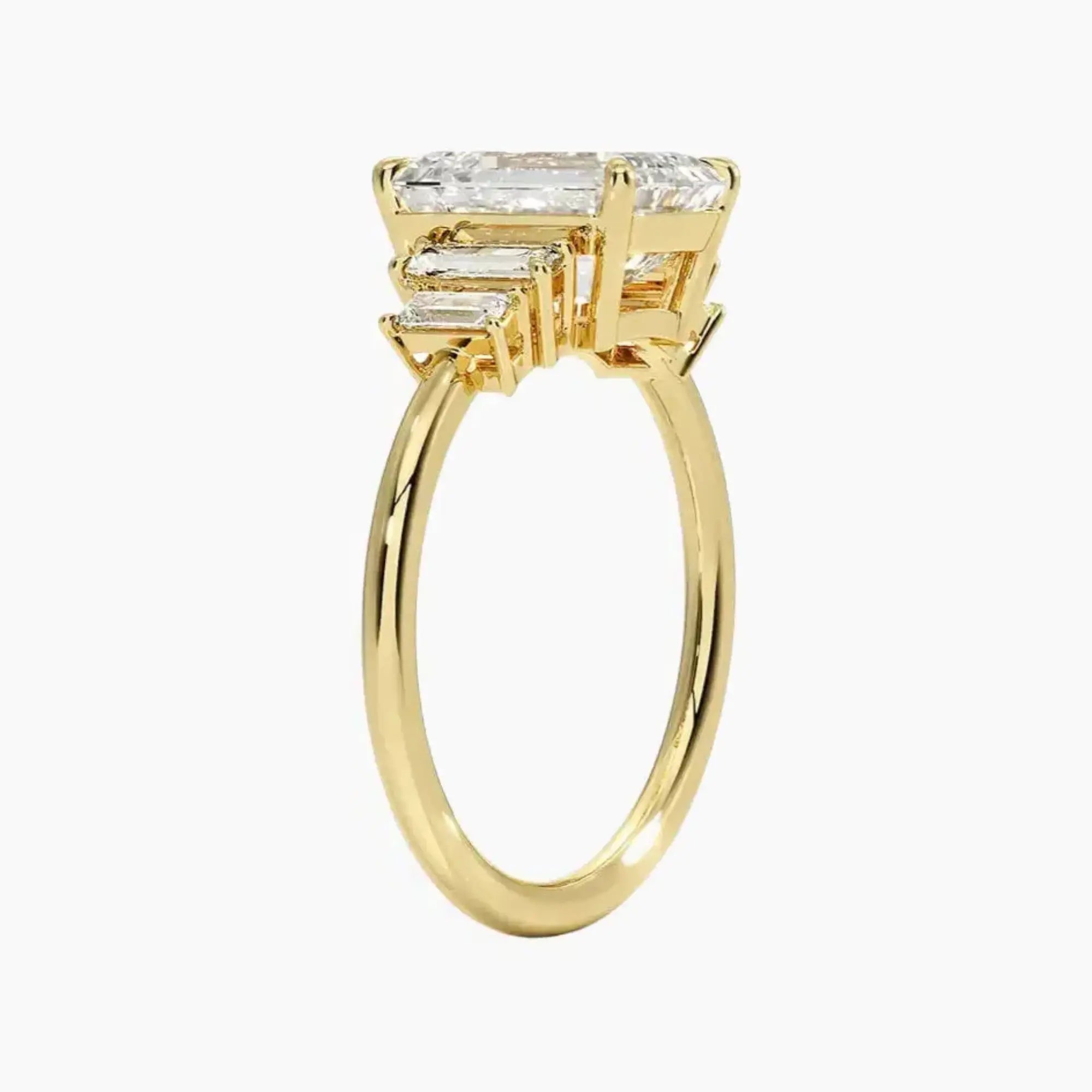 OBSER049 - Nerine Five Stone Emerald engagement ring setting view 8