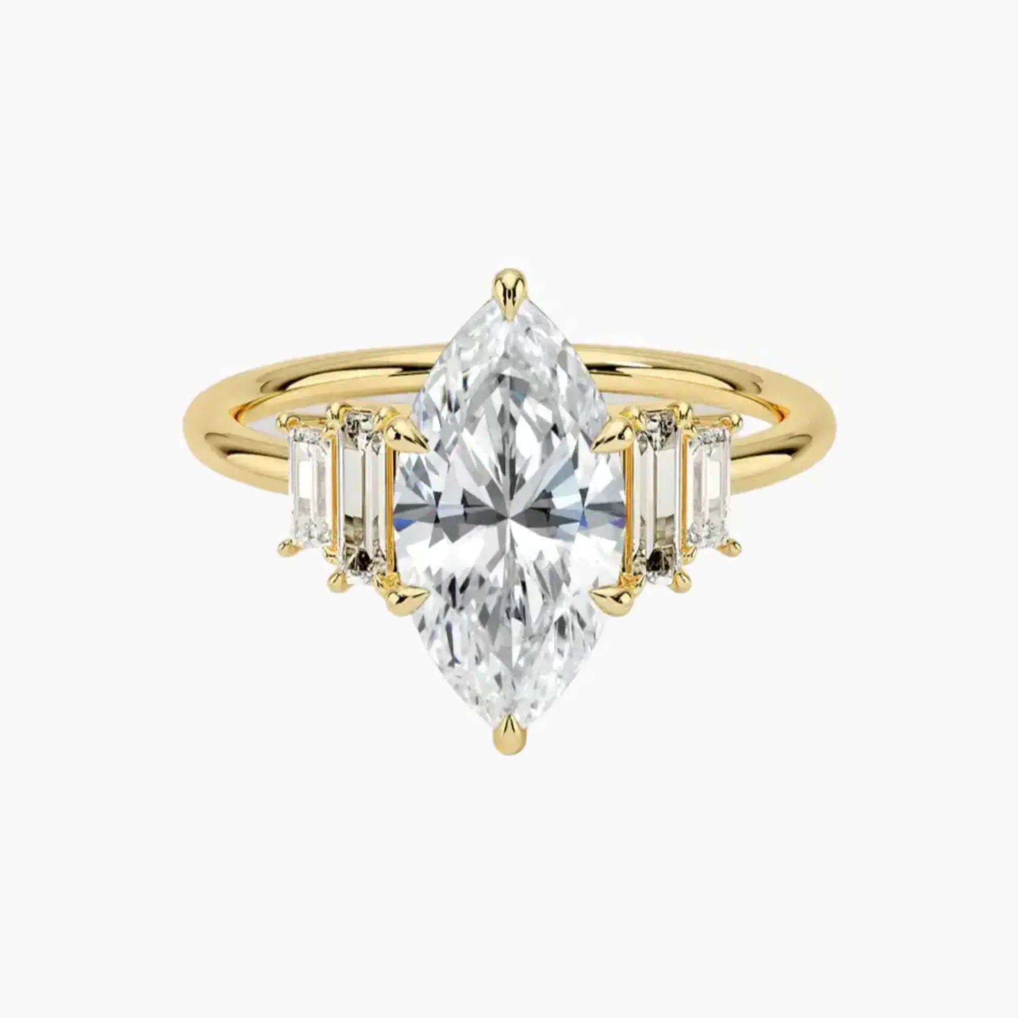 OBSER320 - Nerine Five Stone Marquise engagement ring setting view 7