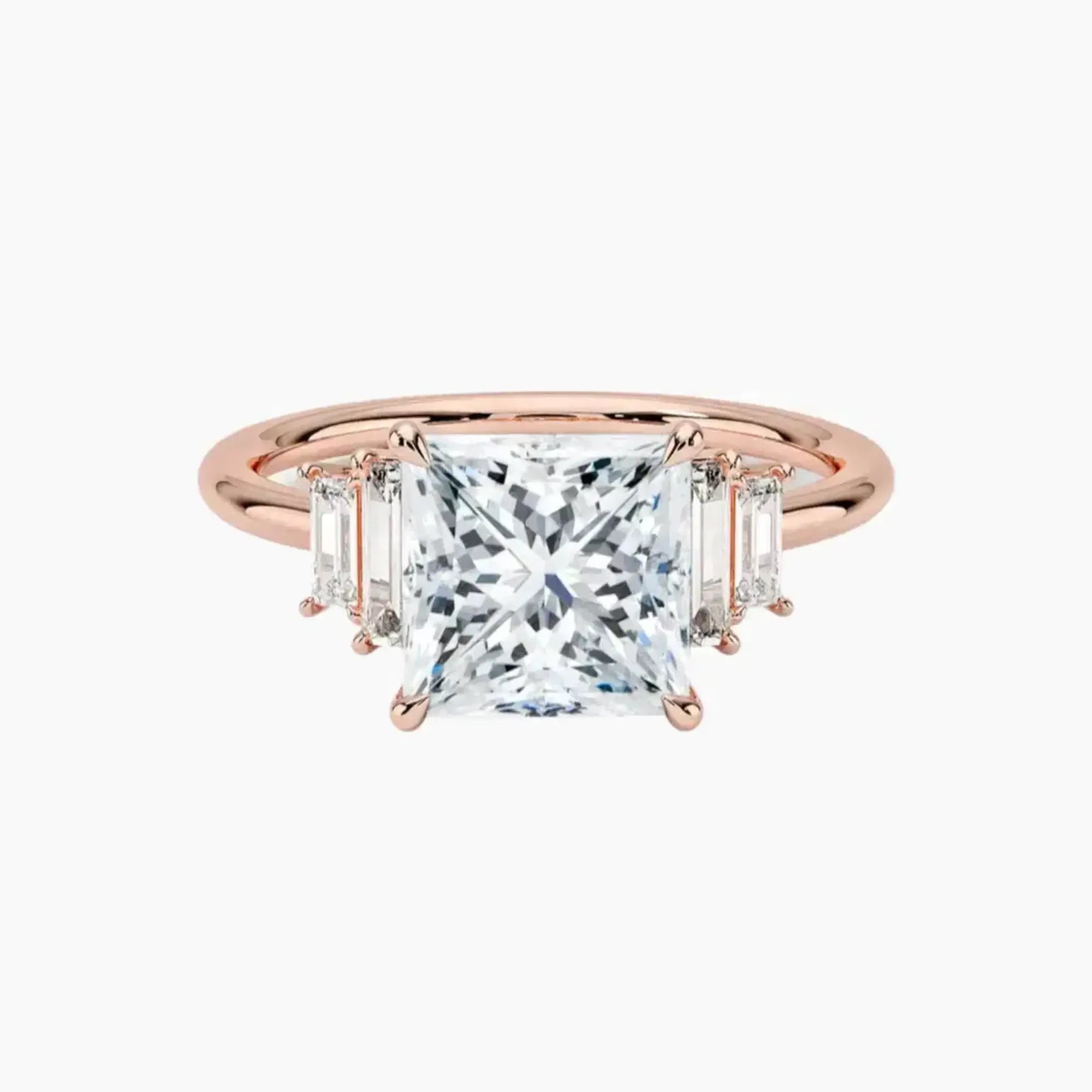 OBSER321 - Nerine Five Stone Princess engagement ring setting view 4