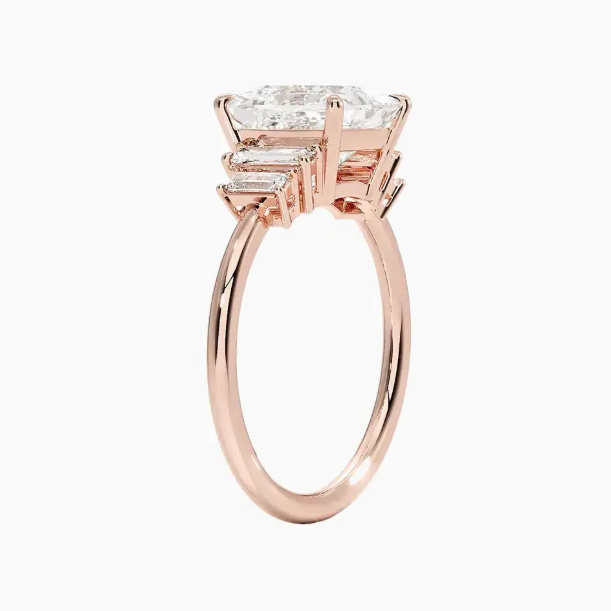 OBSER321 - Nerine Five Stone Princess engagement ring setting view 5