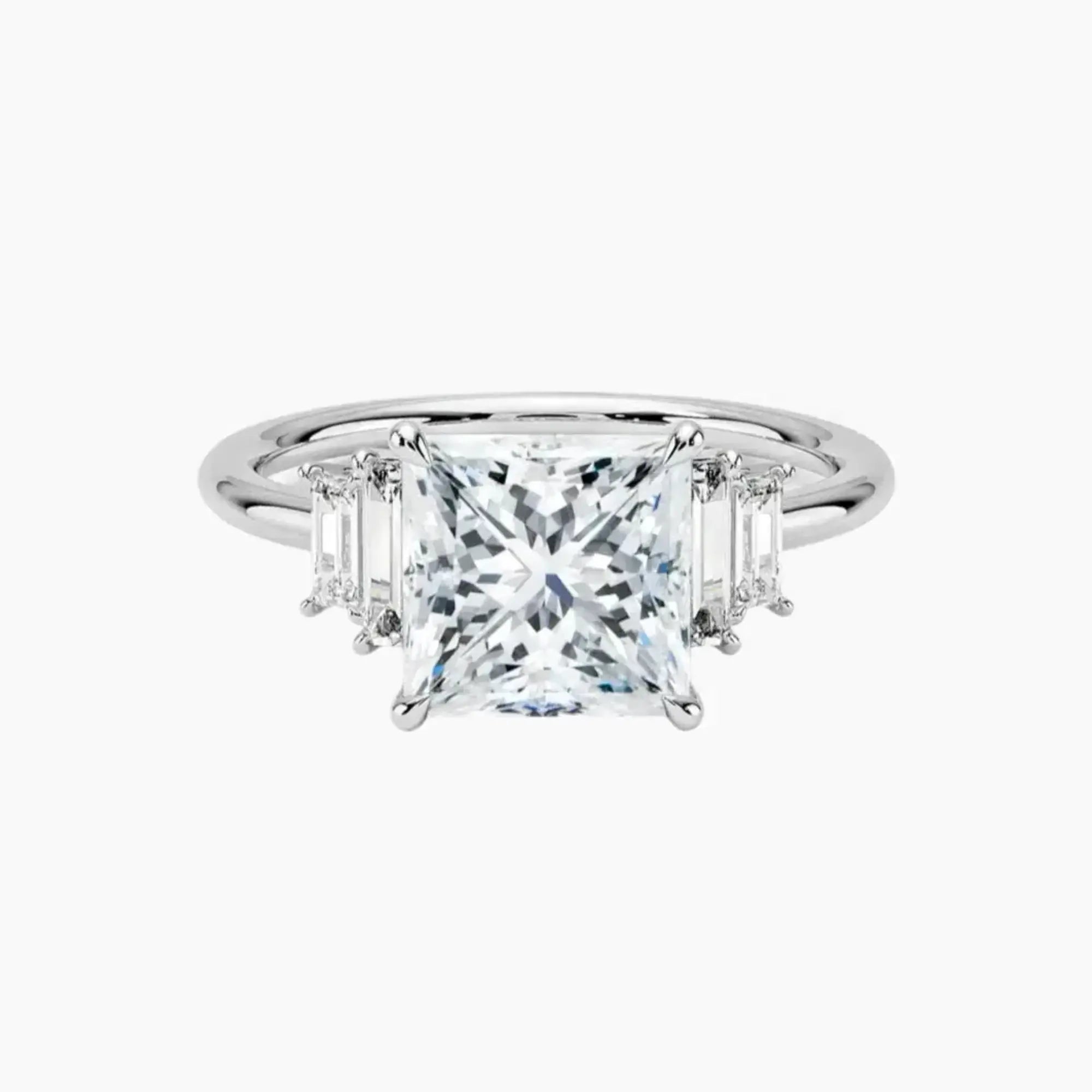 OBSER321 - Nerine Five Stone Princess engagement ring setting view 1
