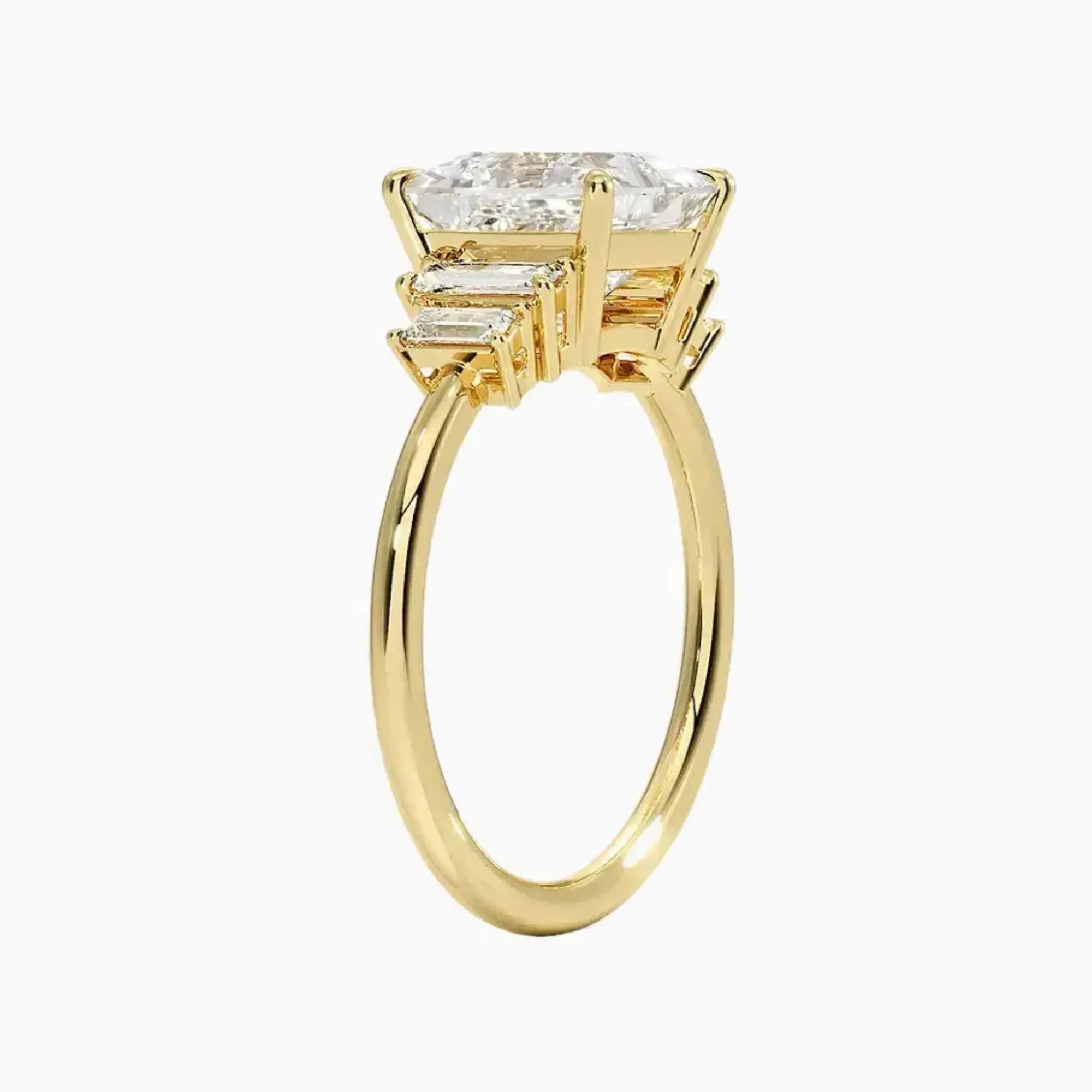 OBSER321 - Nerine Five Stone Princess engagement ring setting view 8