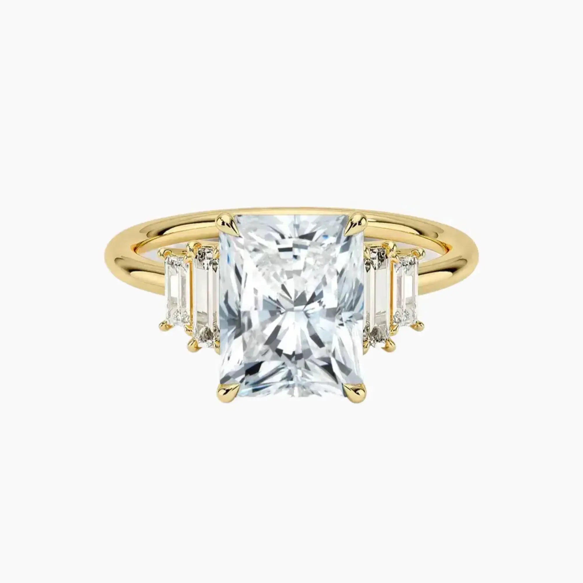 OBSER318 - Nerine Five Stone Radiant engagement ring setting view 7