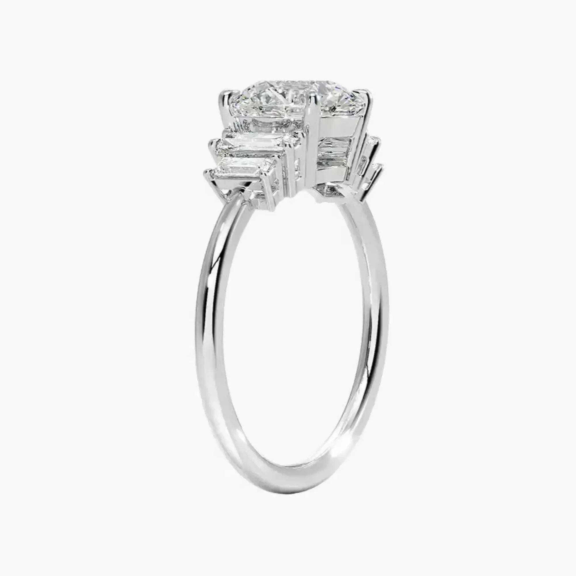 OBSER324 - Nerine Five Stone Round engagement ring setting view 2