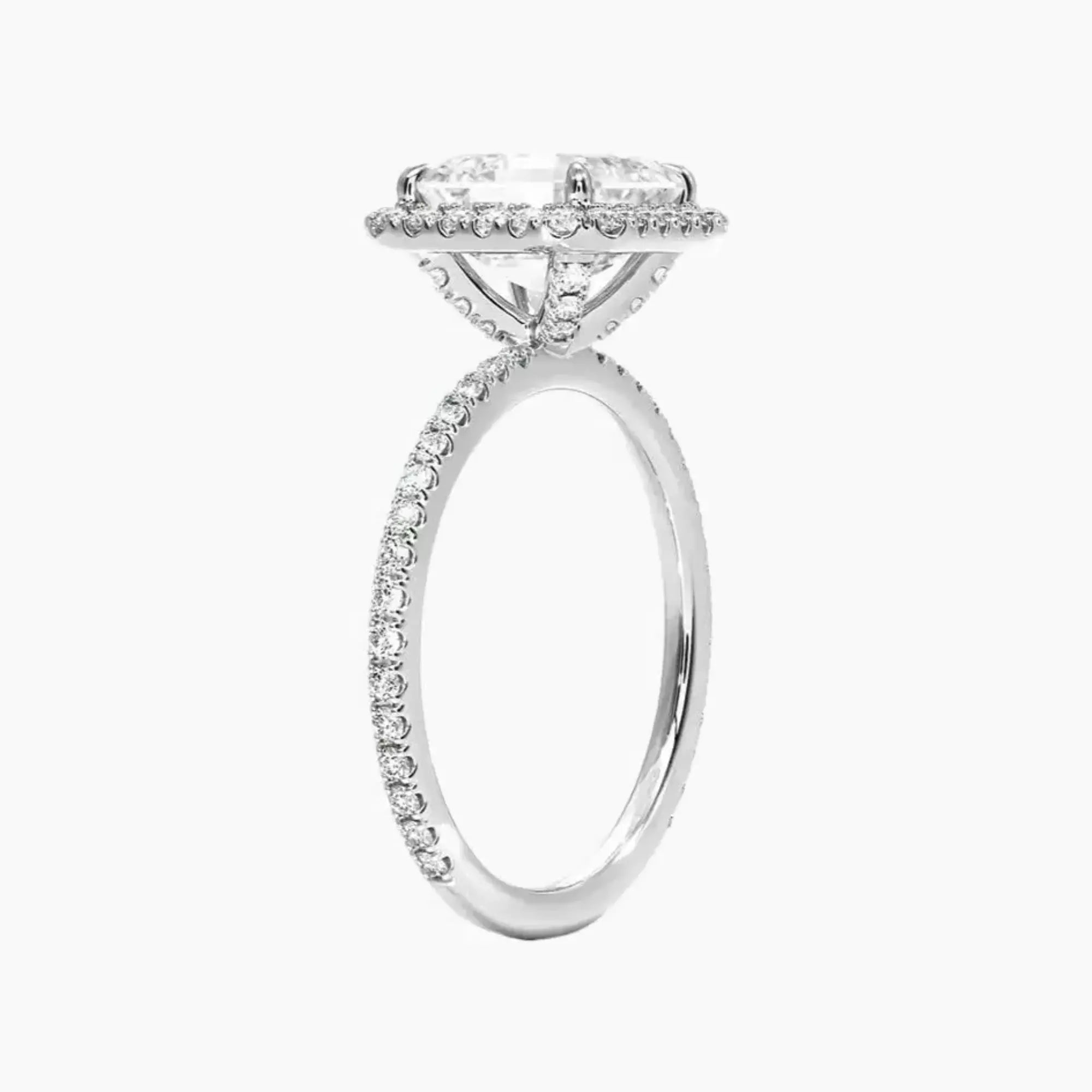 OBSER528 - Cassiopeia Pave Halo Asscher engagement ring setting view 2