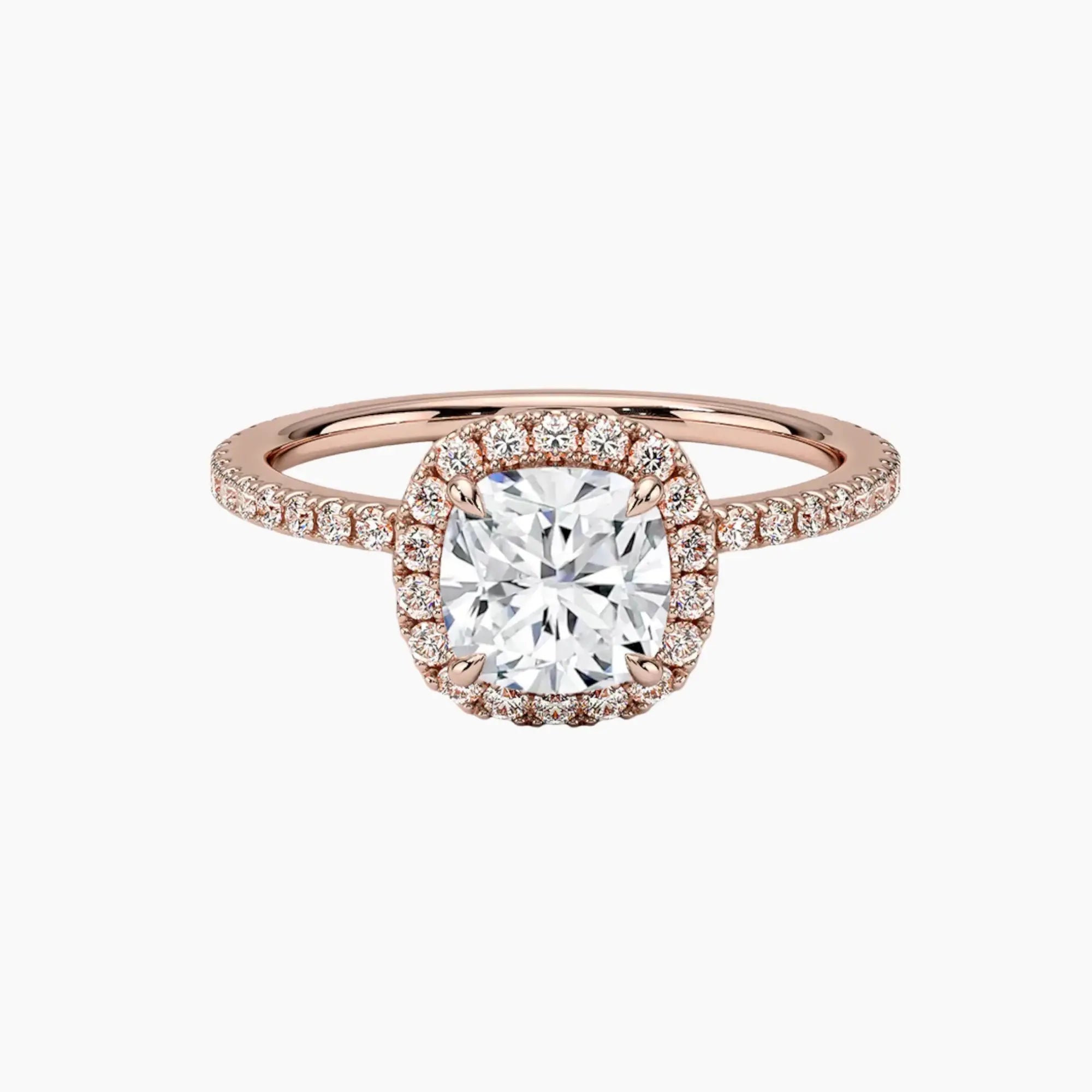 OBSER177 - Cassiopeia Pave Halo Cushion engagement ring setting view 4