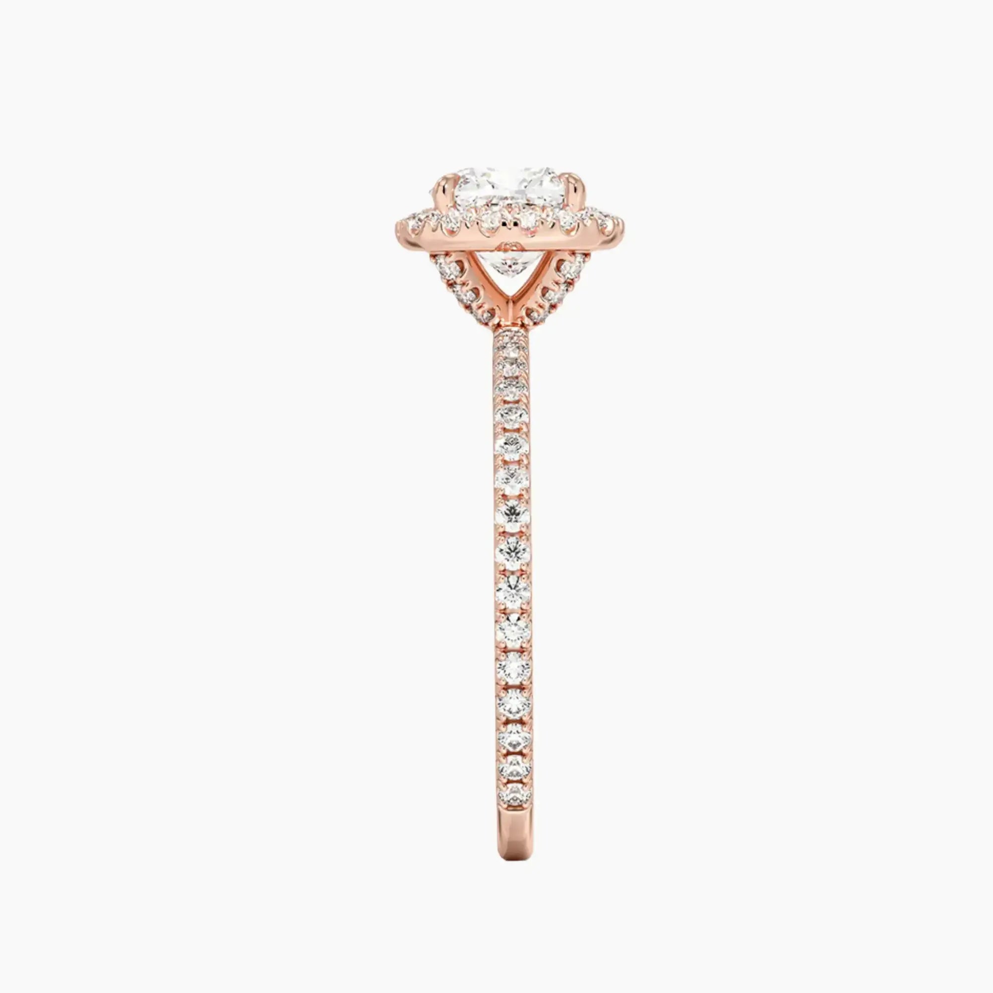 OBSER177 - Cassiopeia Pave Halo Cushion engagement ring setting view 6