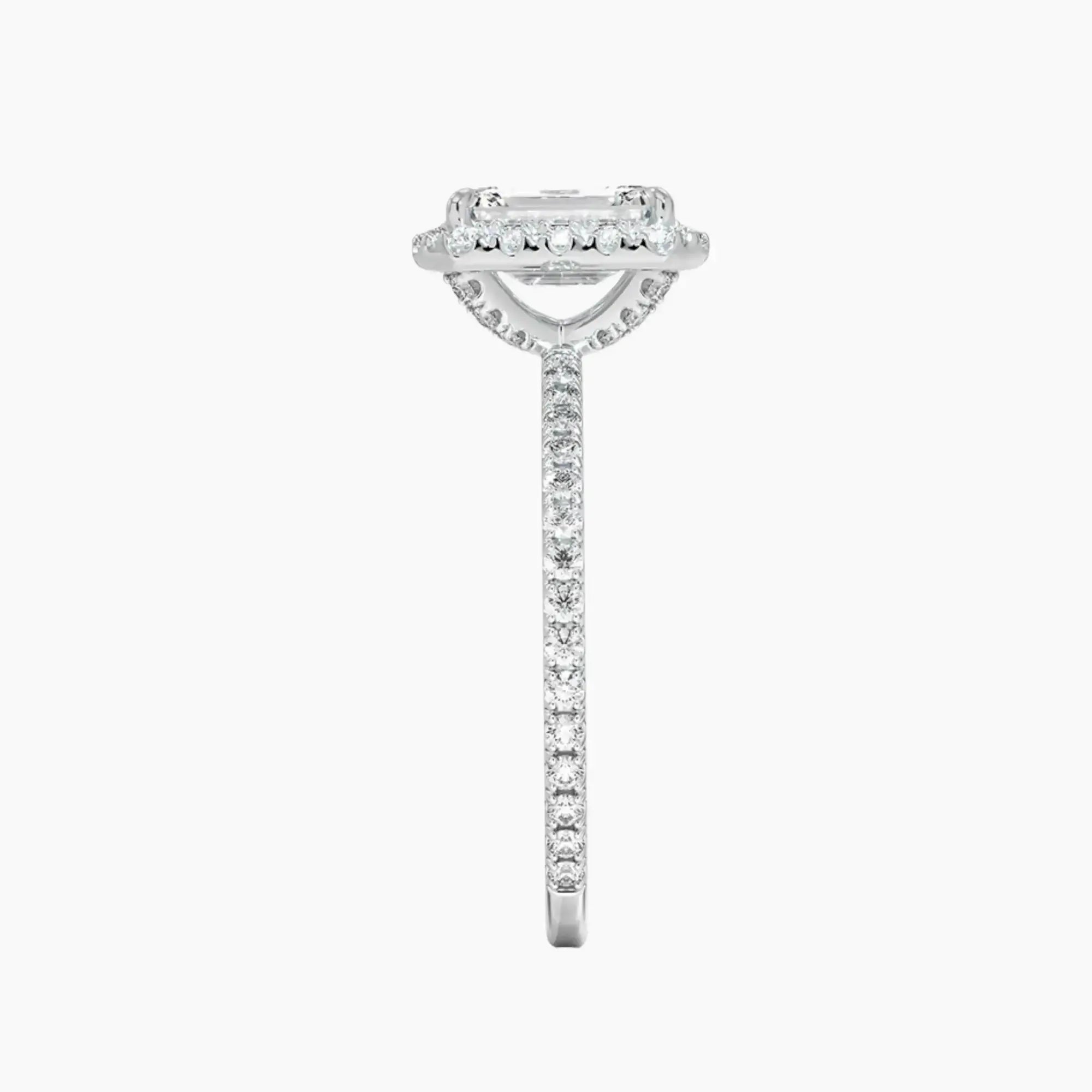 OBSER530 - Cassiopeia Pave Halo Emerald engagement ring setting view 3