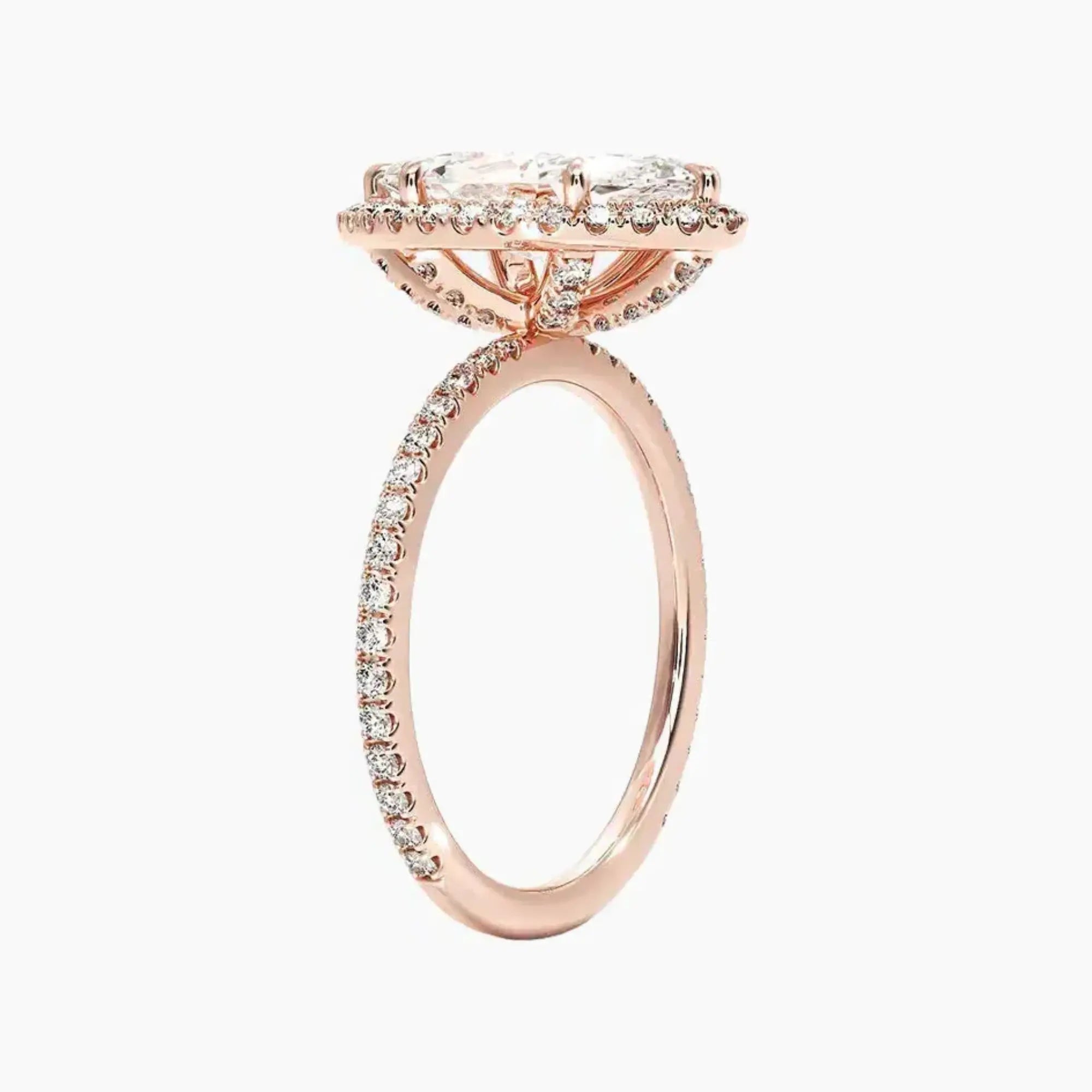 OBSER529 - Cassiopeia Pave Halo Marquise engagement ring setting view 5