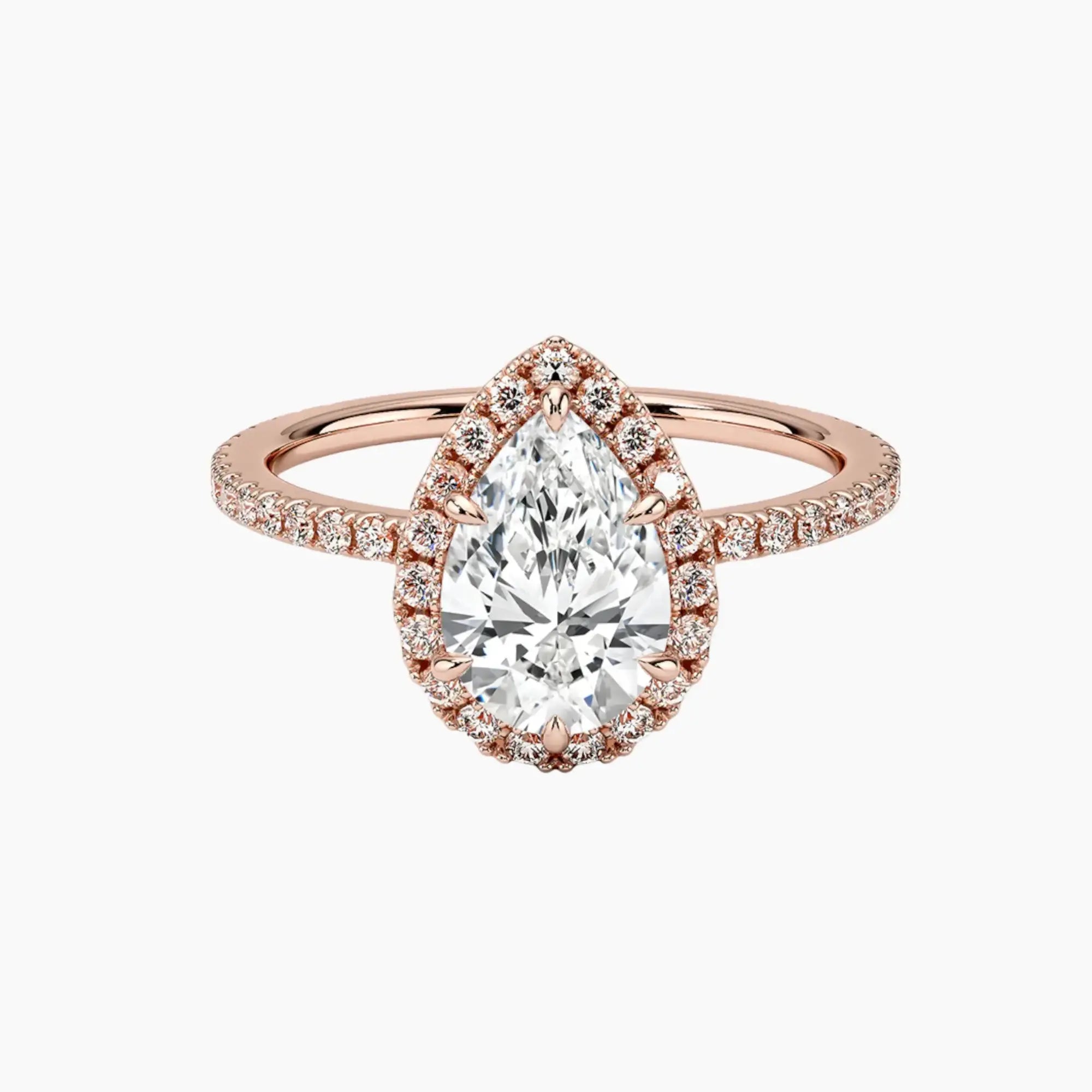 OBSER176 - Cassiopeia Pave Halo Pear engagement ring setting view 4