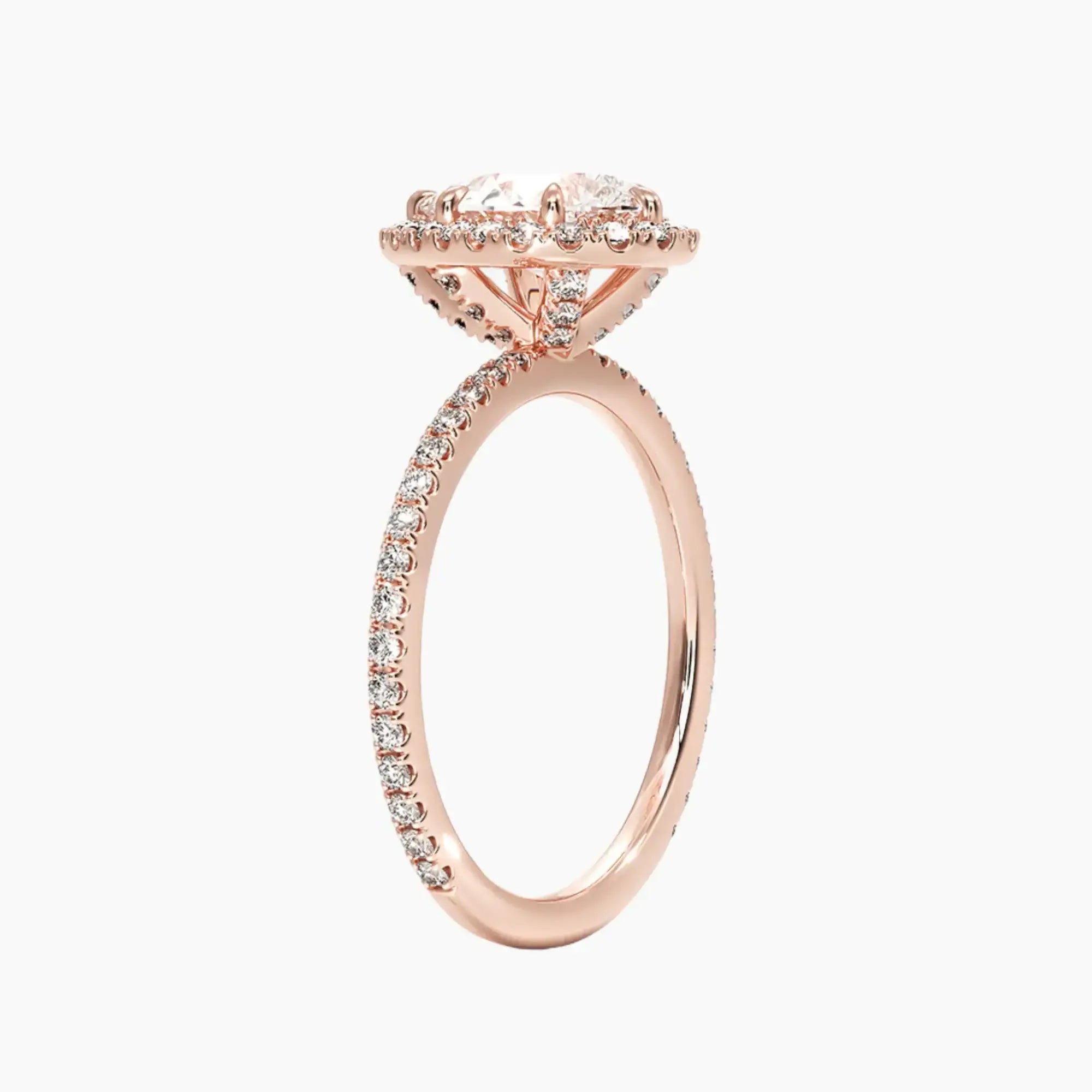 OBSER176 - Cassiopeia Pave Halo Pear engagement ring setting view 5