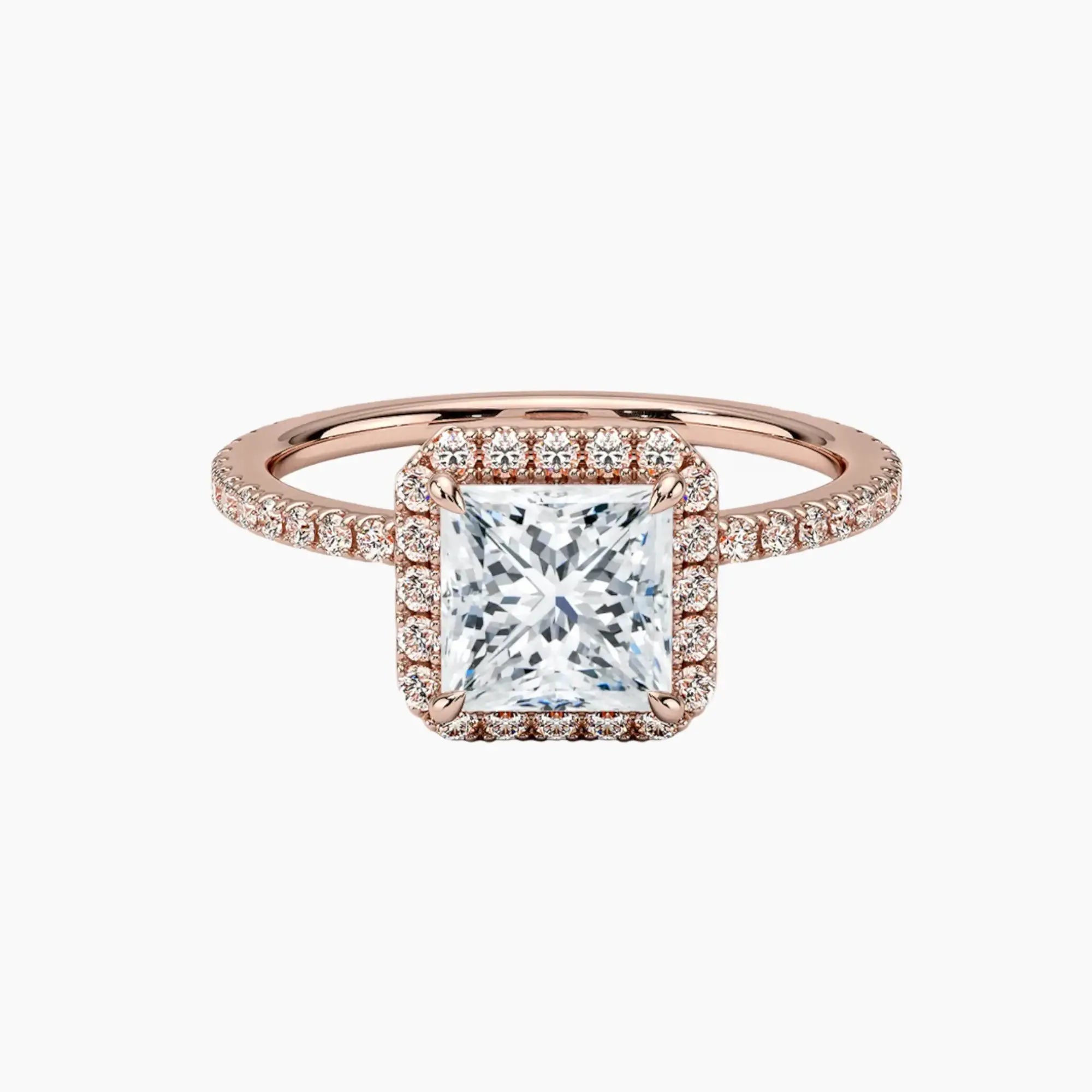 OBSER531 - Cassiopeia Pave Halo Princess engagement ring setting view 4