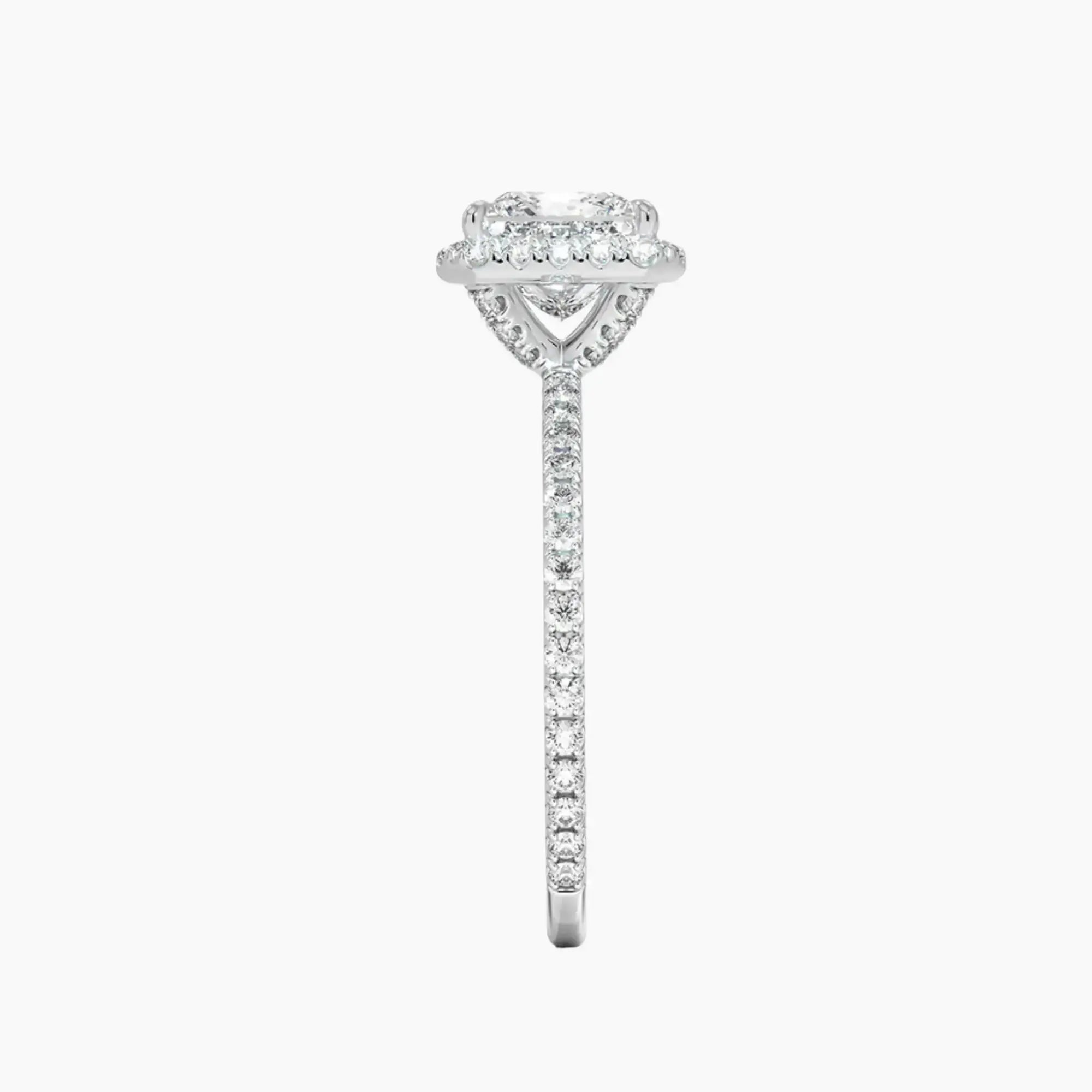 OBSER531 - Cassiopeia Pave Halo Princess engagement ring setting view 3