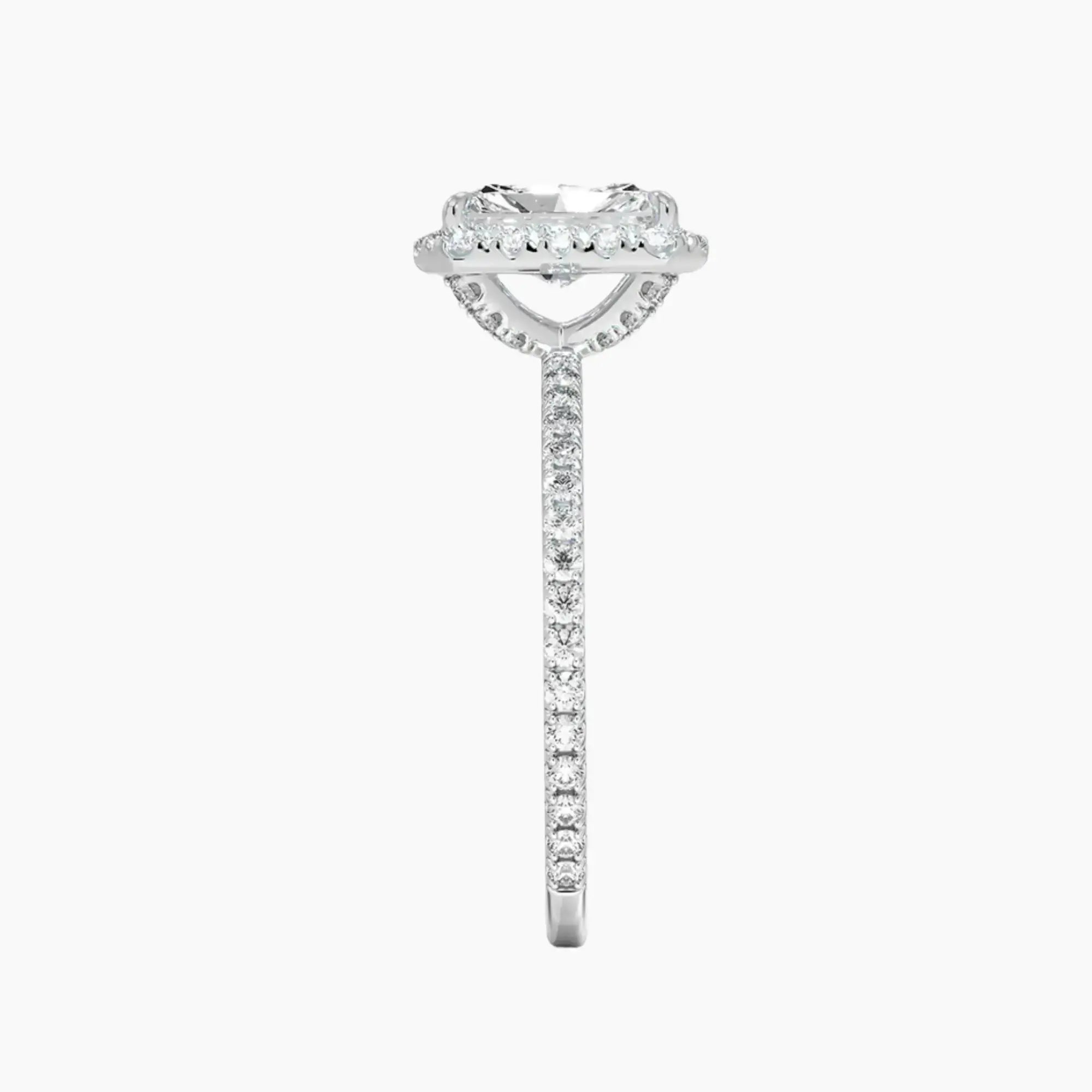 OBSER127 - Cassiopeia Pave Halo Radiant engagement ring setting view 3