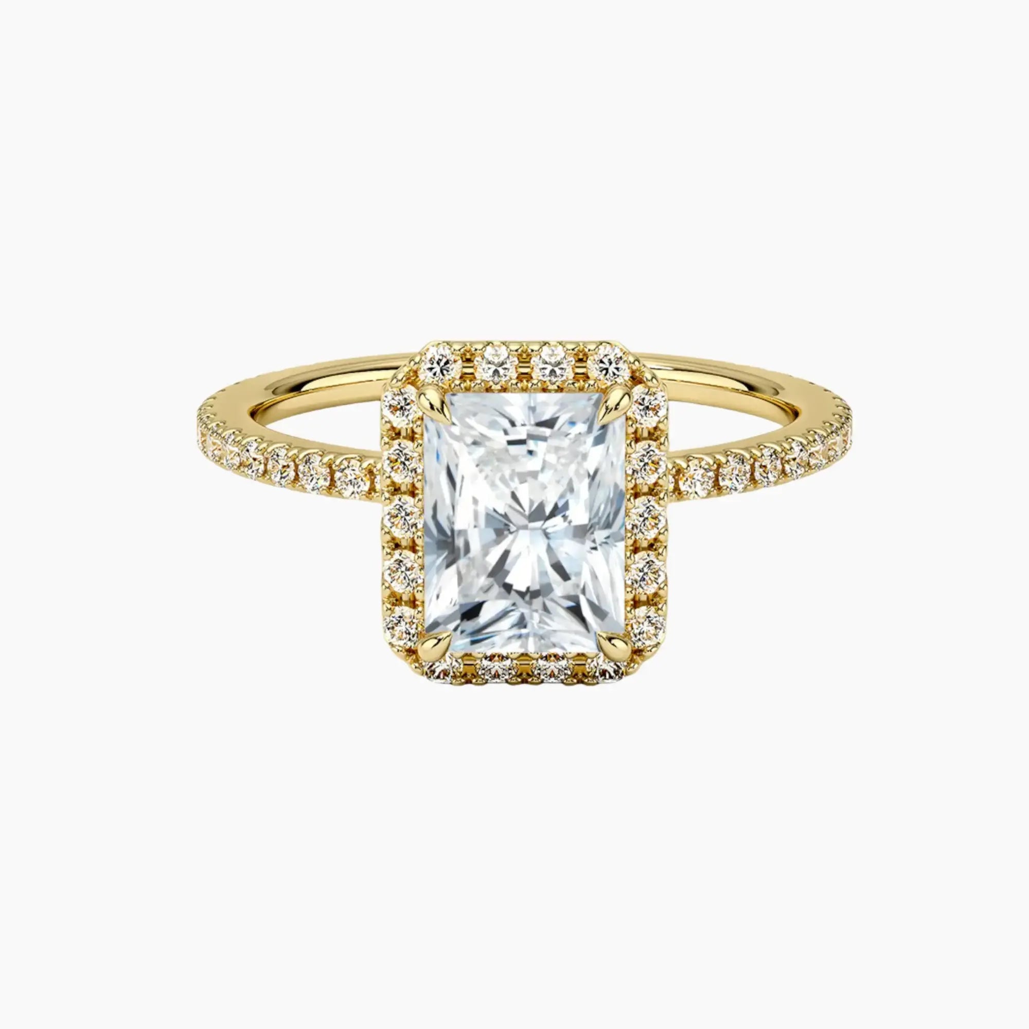 OBSER127 - Cassiopeia Pave Halo Radiant engagement ring setting view 7