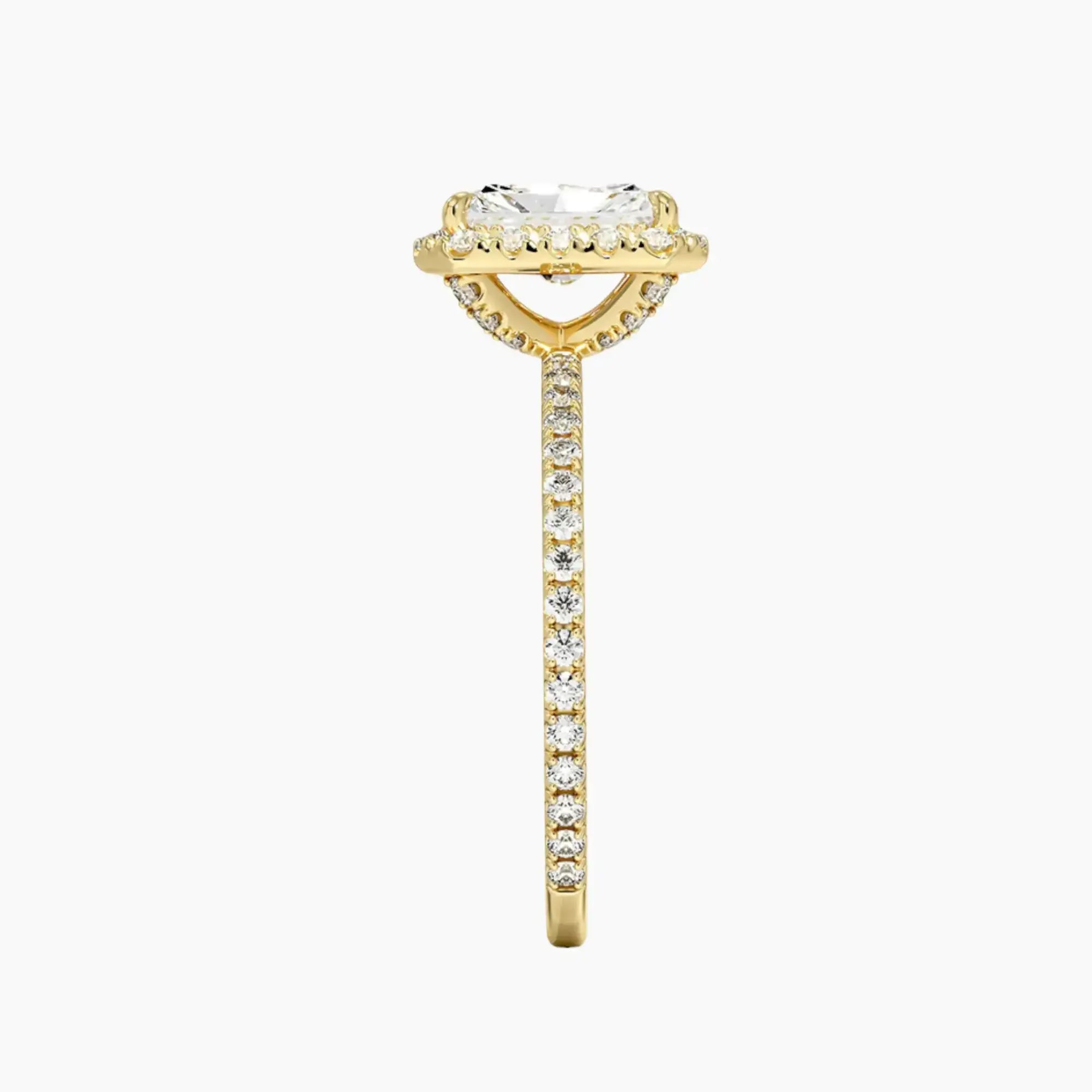 OBSER127 - Cassiopeia Pave Halo Radiant engagement ring setting view 9
